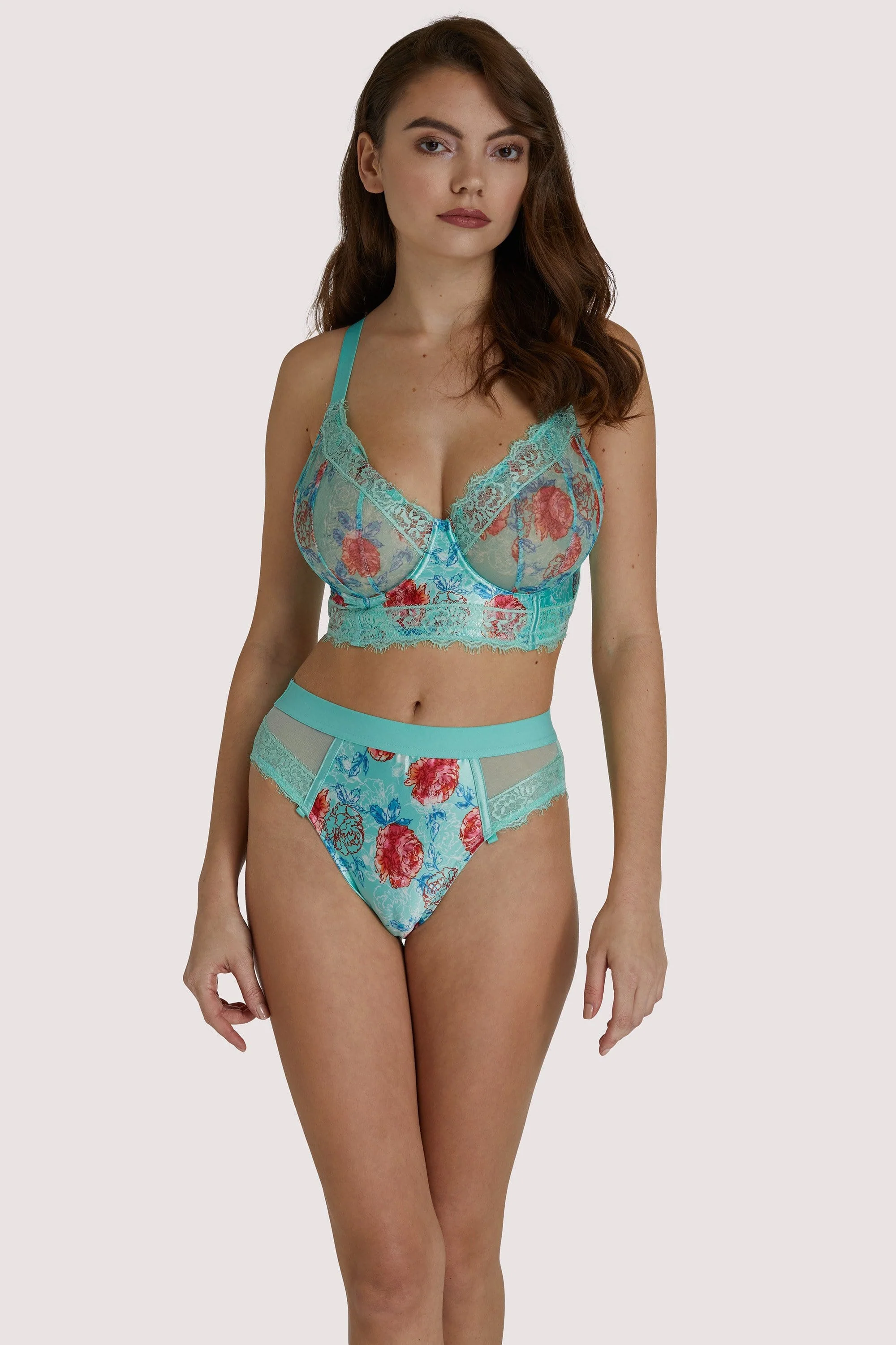 Felicity Hayward Sabey Mint Floral Longline Fuller Bust Bra - Image 2