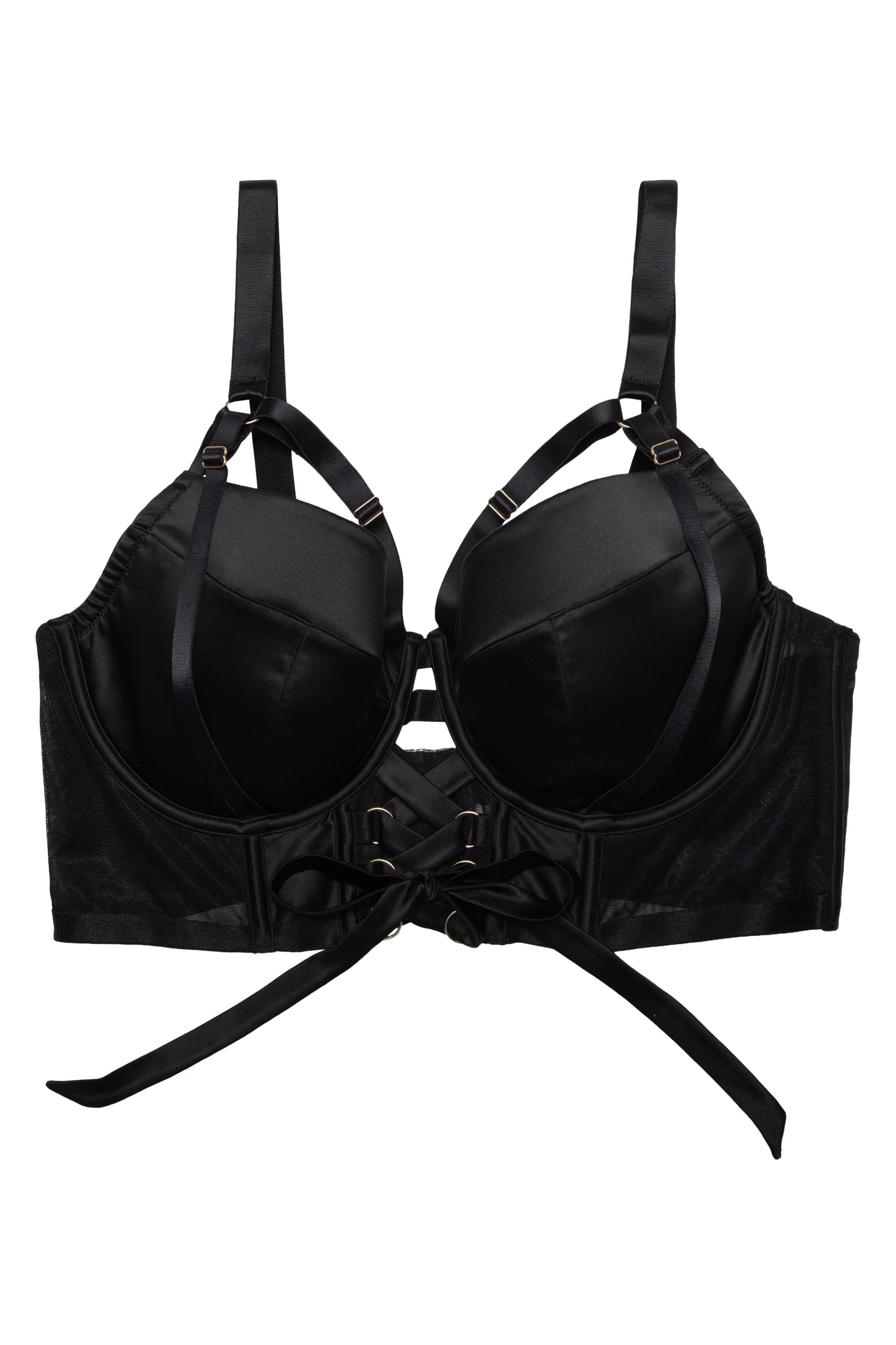 Aysha Black Lace Up Bra - Image 6