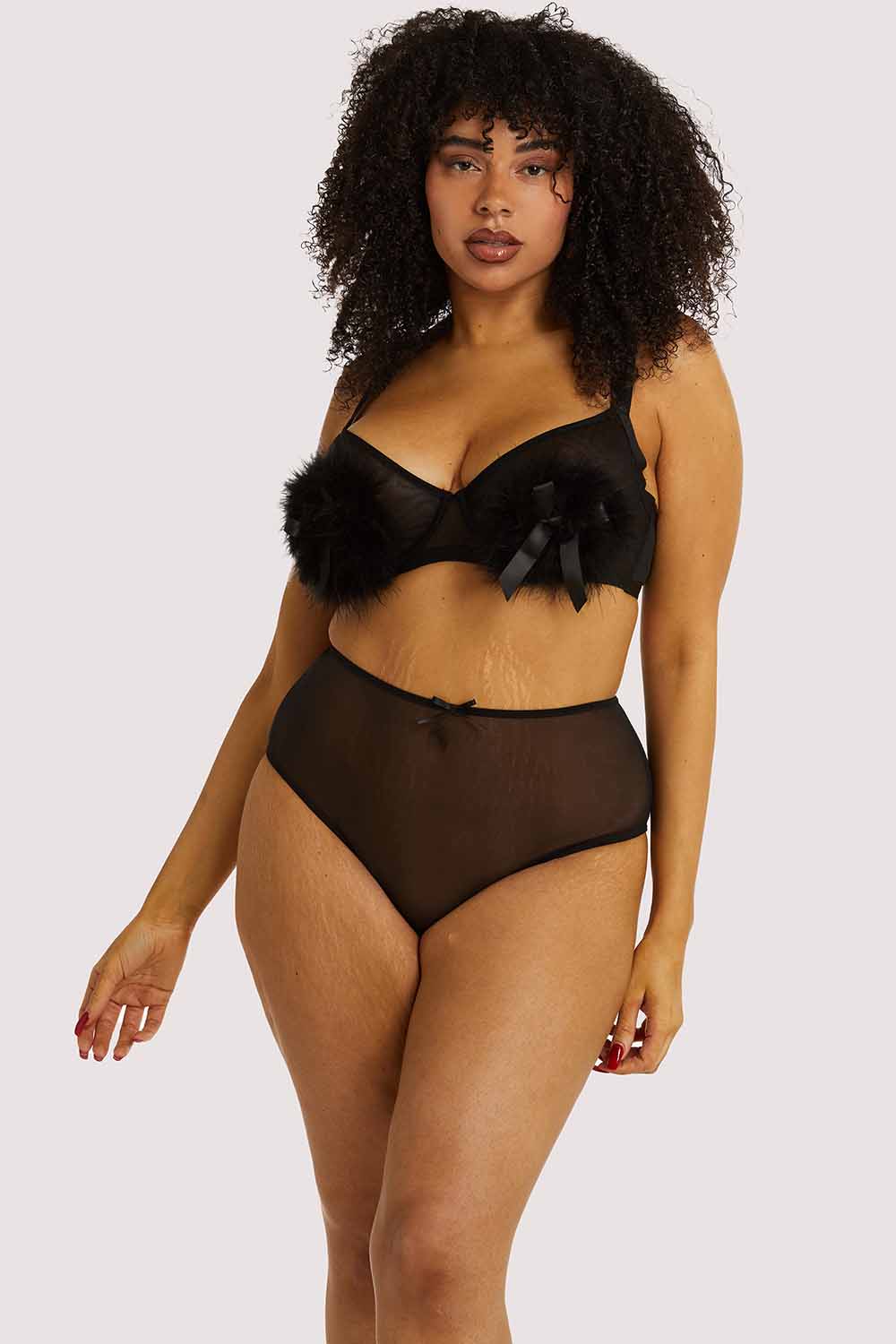 Marina Black Feather Bra - Image 2