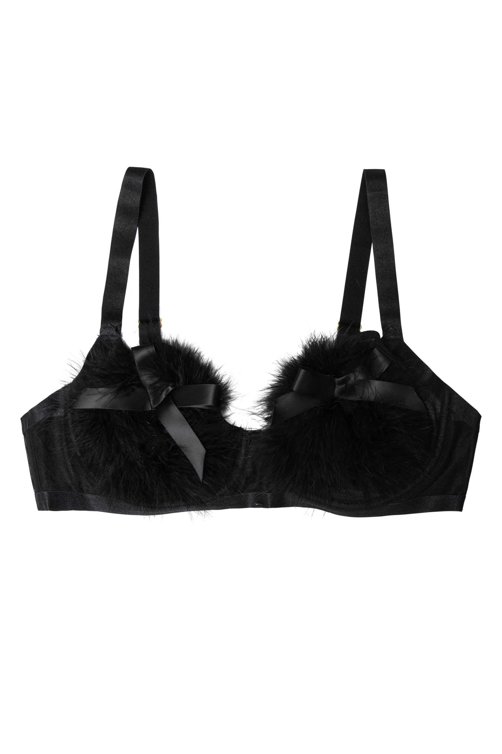 Marina Black Feather Bra - Image 5
