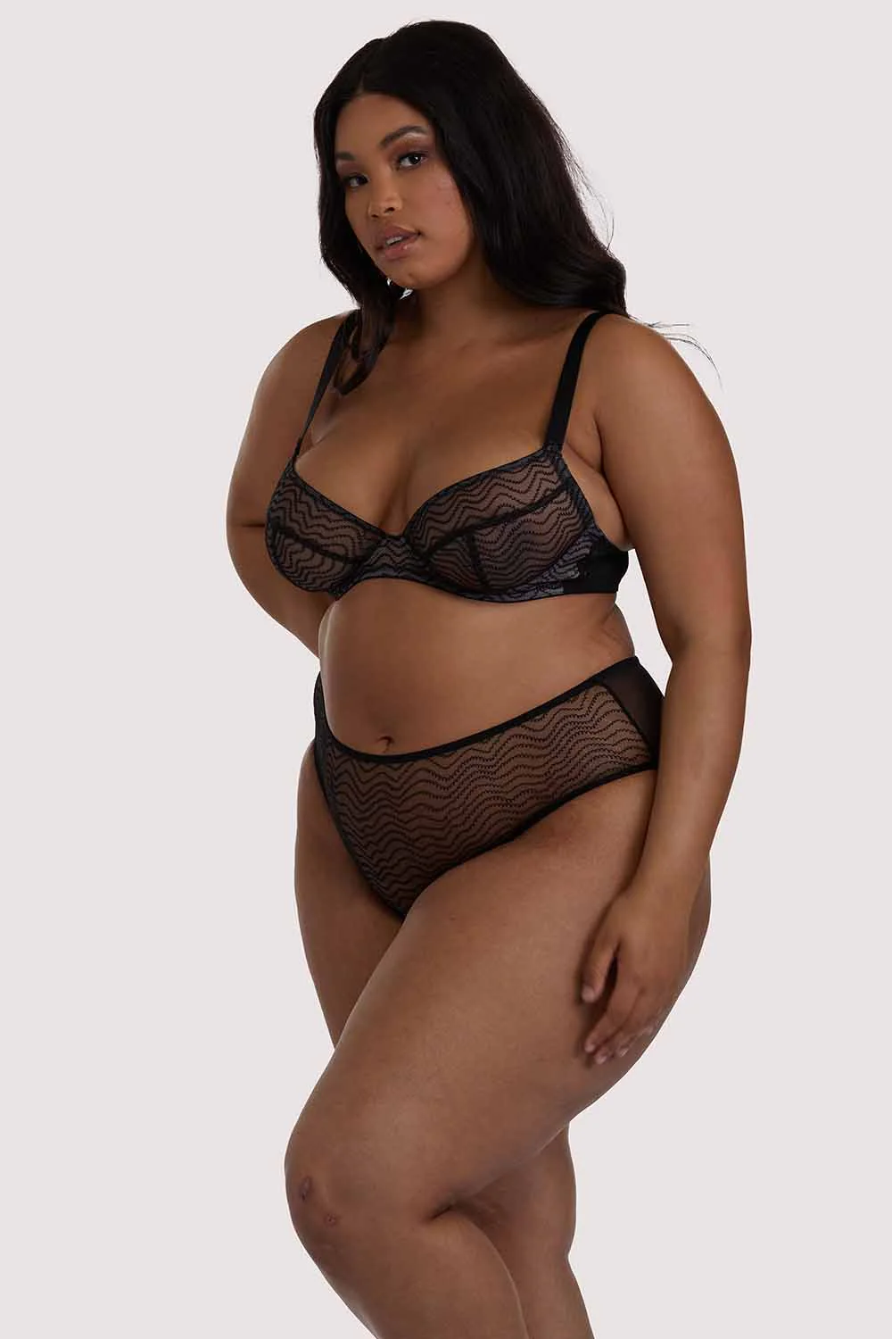 Brianna Black Mesh Bra - Image 3