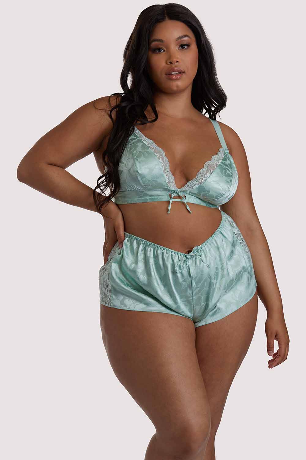 Annabelle Jaquard Mint Triangle Bra & Shorts - Image 7