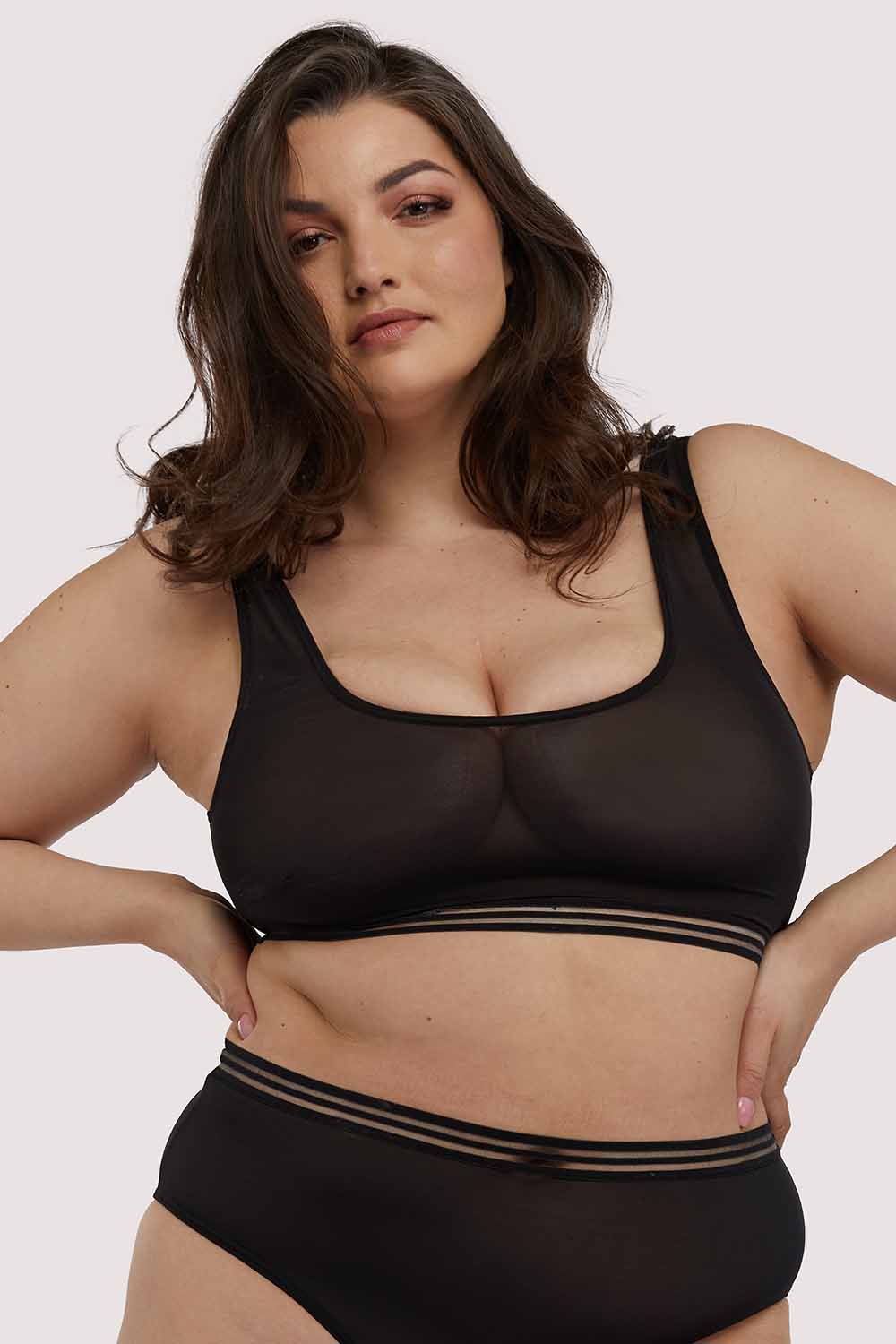 Chelsea Black Mesh Crop Top - Image 2