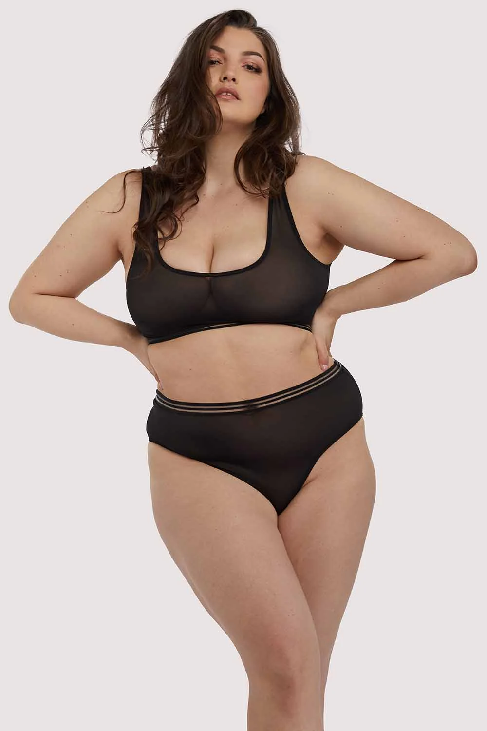 Chelsea Black Mesh Crop Top - Image 3