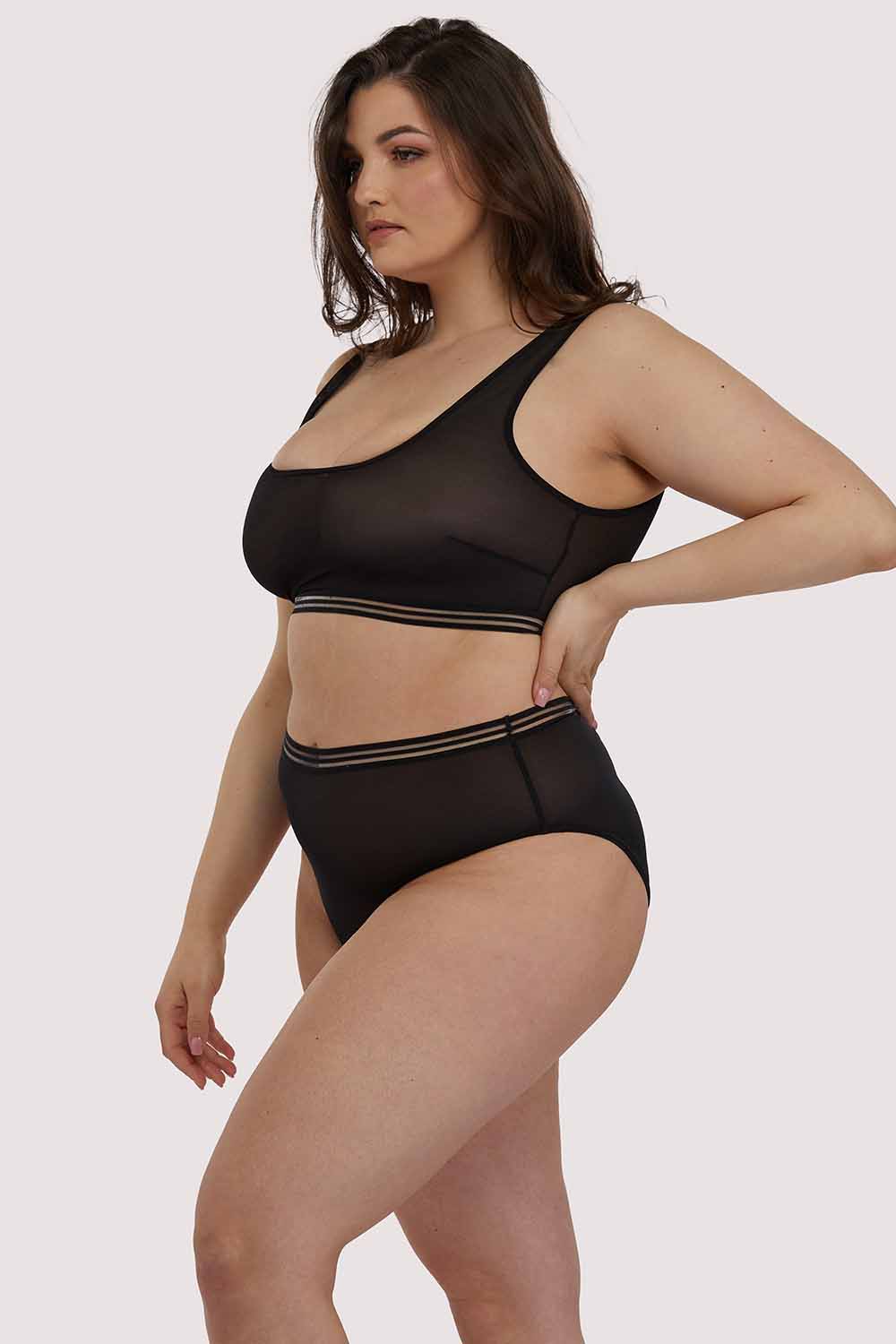 Chelsea Black Mesh Crop Top - Image 5