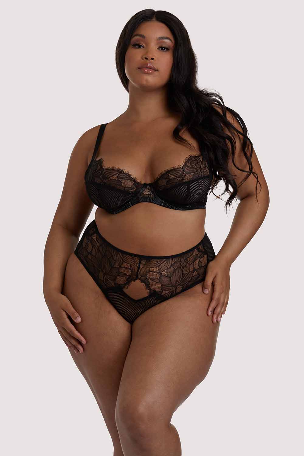 Khloe Black Floral Highwaist Brief - Image 4