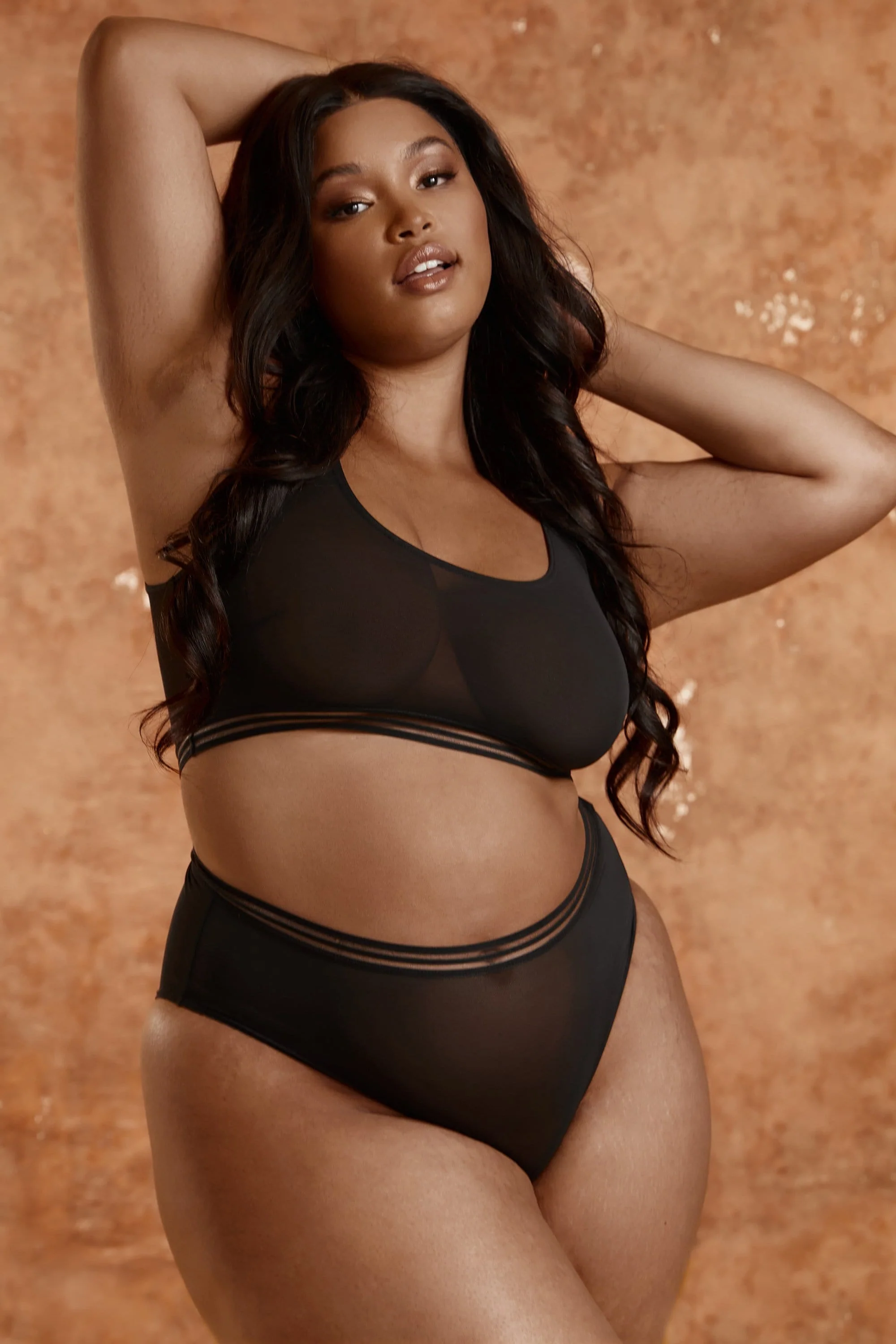 Chelsea Black Mesh Highwaist Brief - Image 2