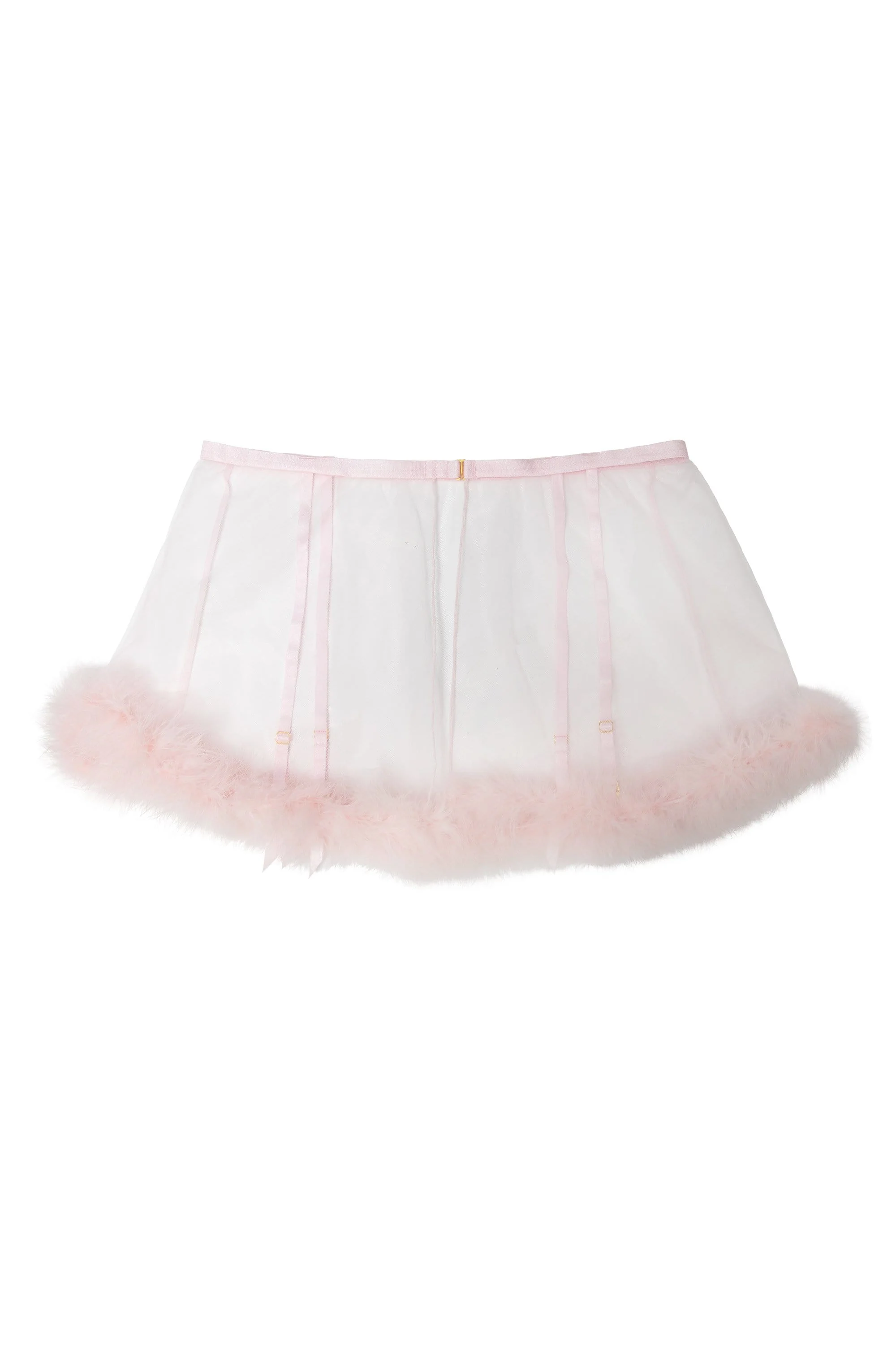 Marina Pink Feather Suspender Belt - Image 4