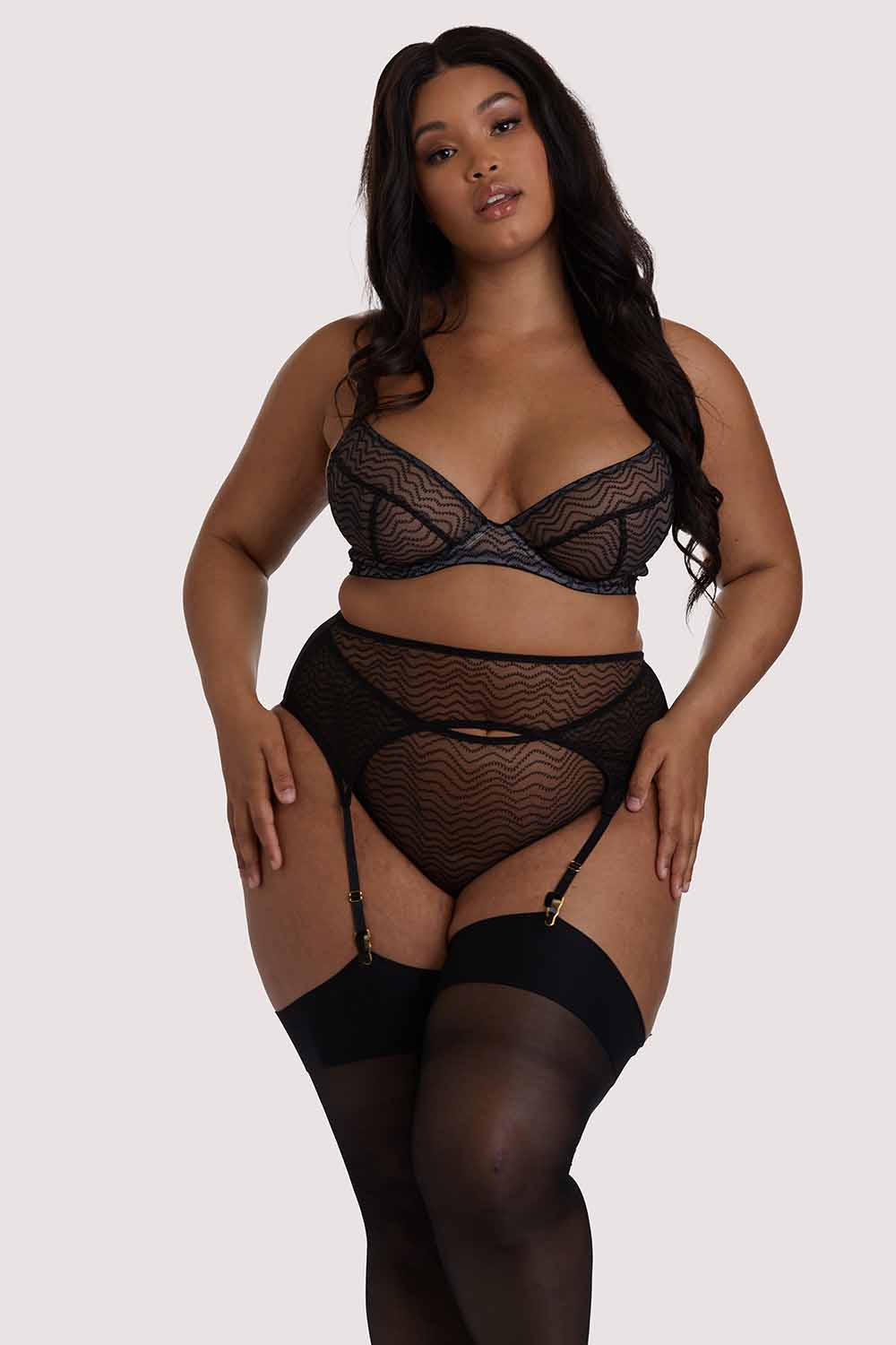 Brianna Black Mesh Suspender - Image 3