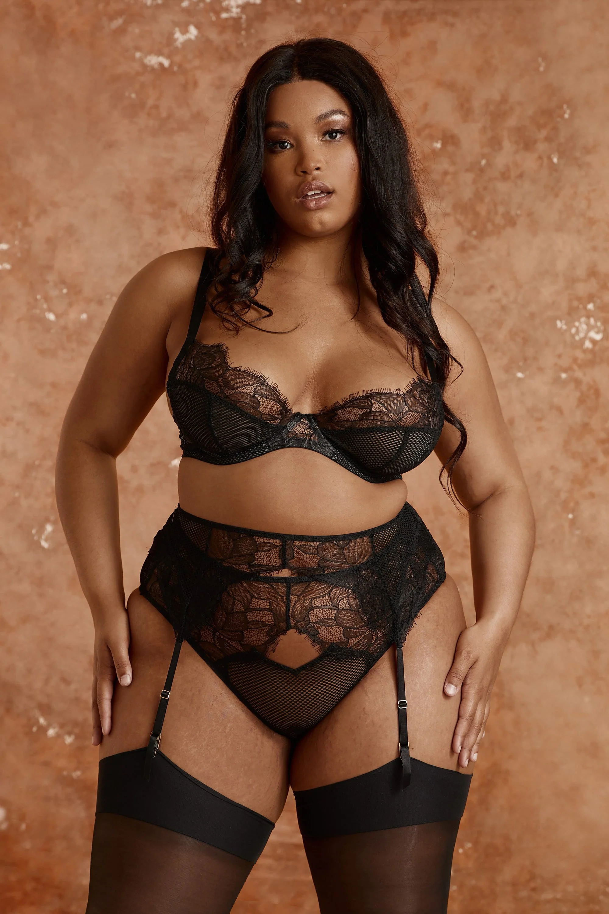 Khloe Black Floral Suspender - Image 2