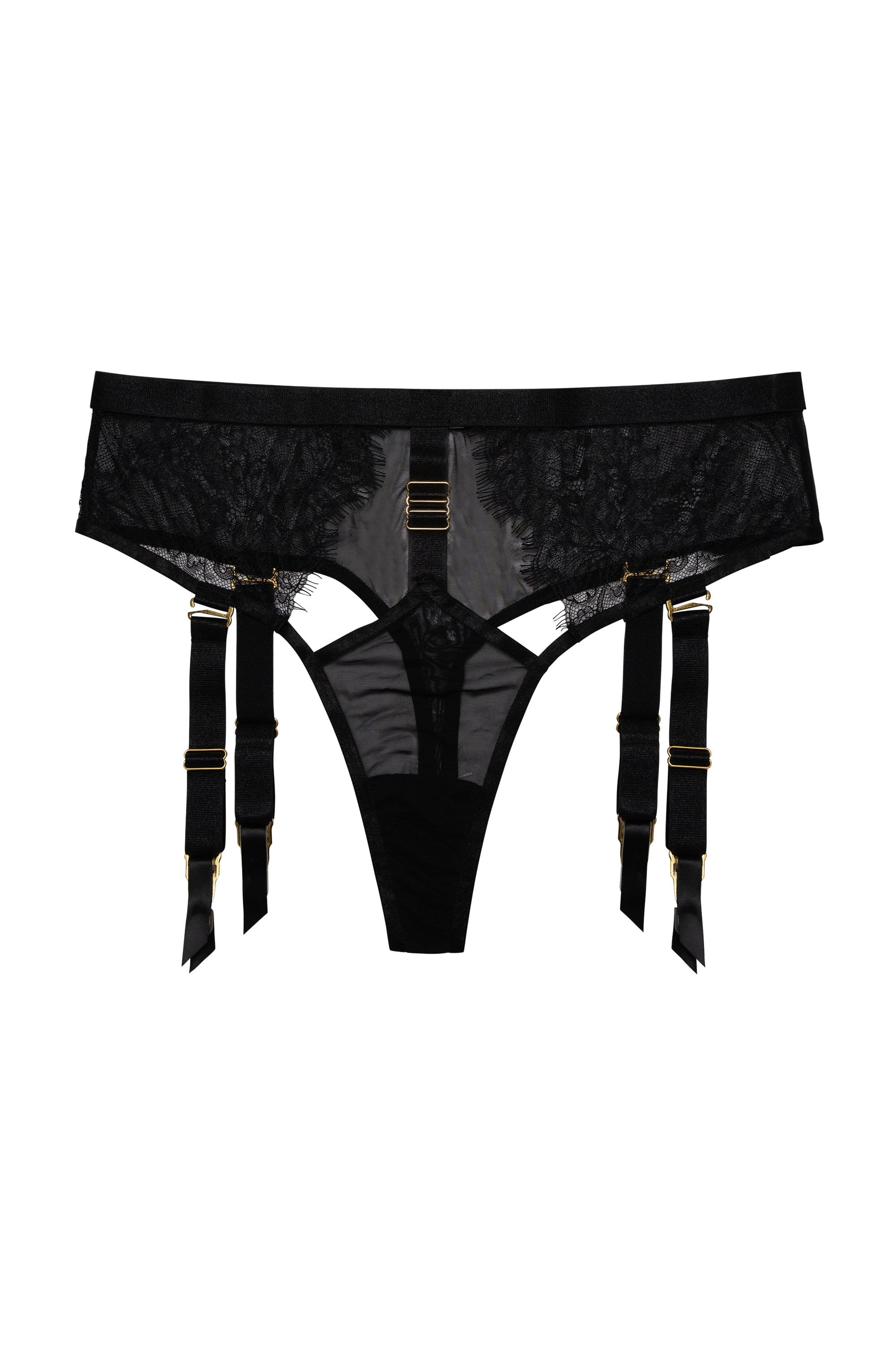 Hustler Pamela Black Lace Suspender Thong - Image 2