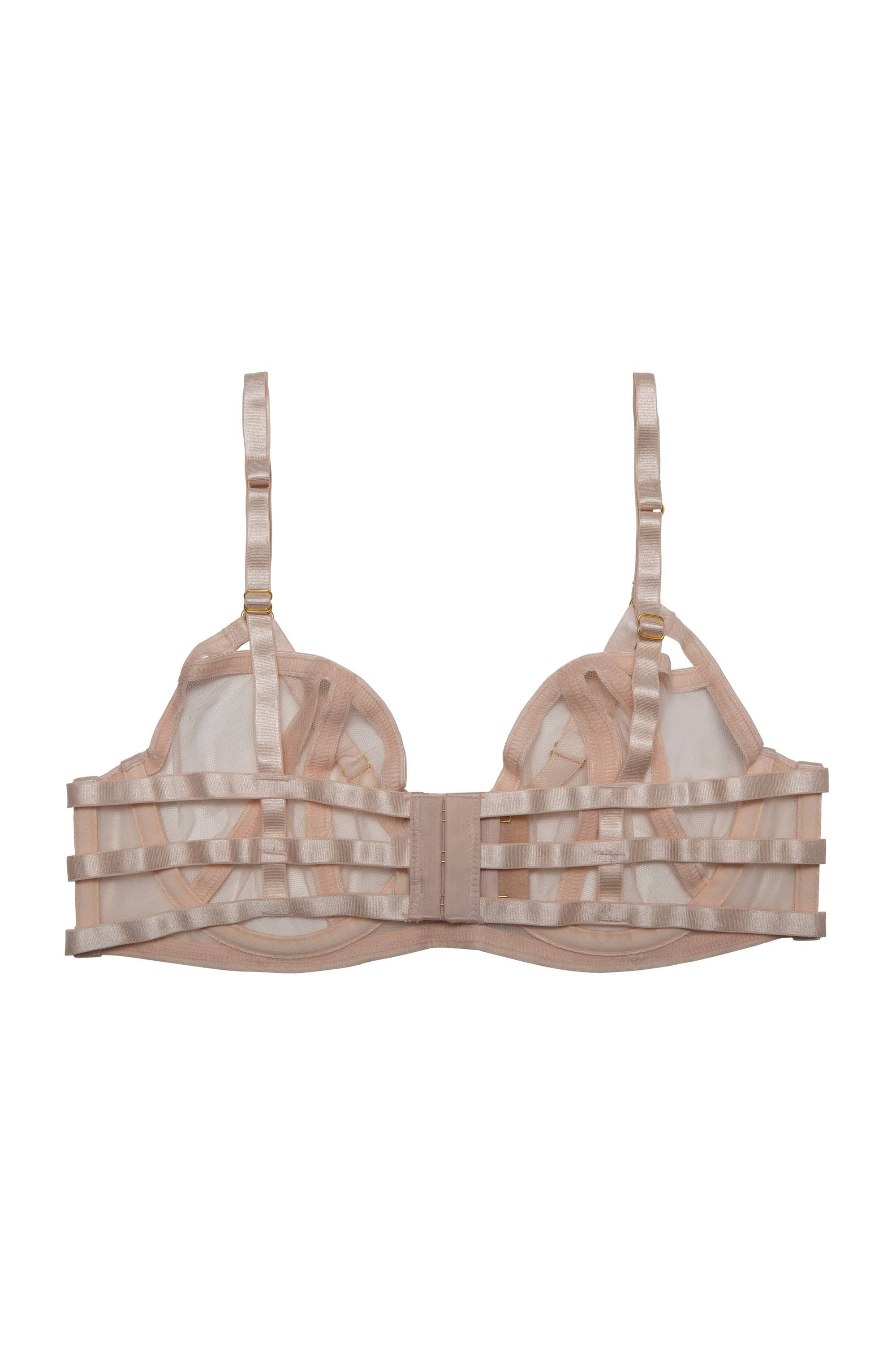 Hustler Arielle Peach Mesh Bra with Open Strap Back - Image 3