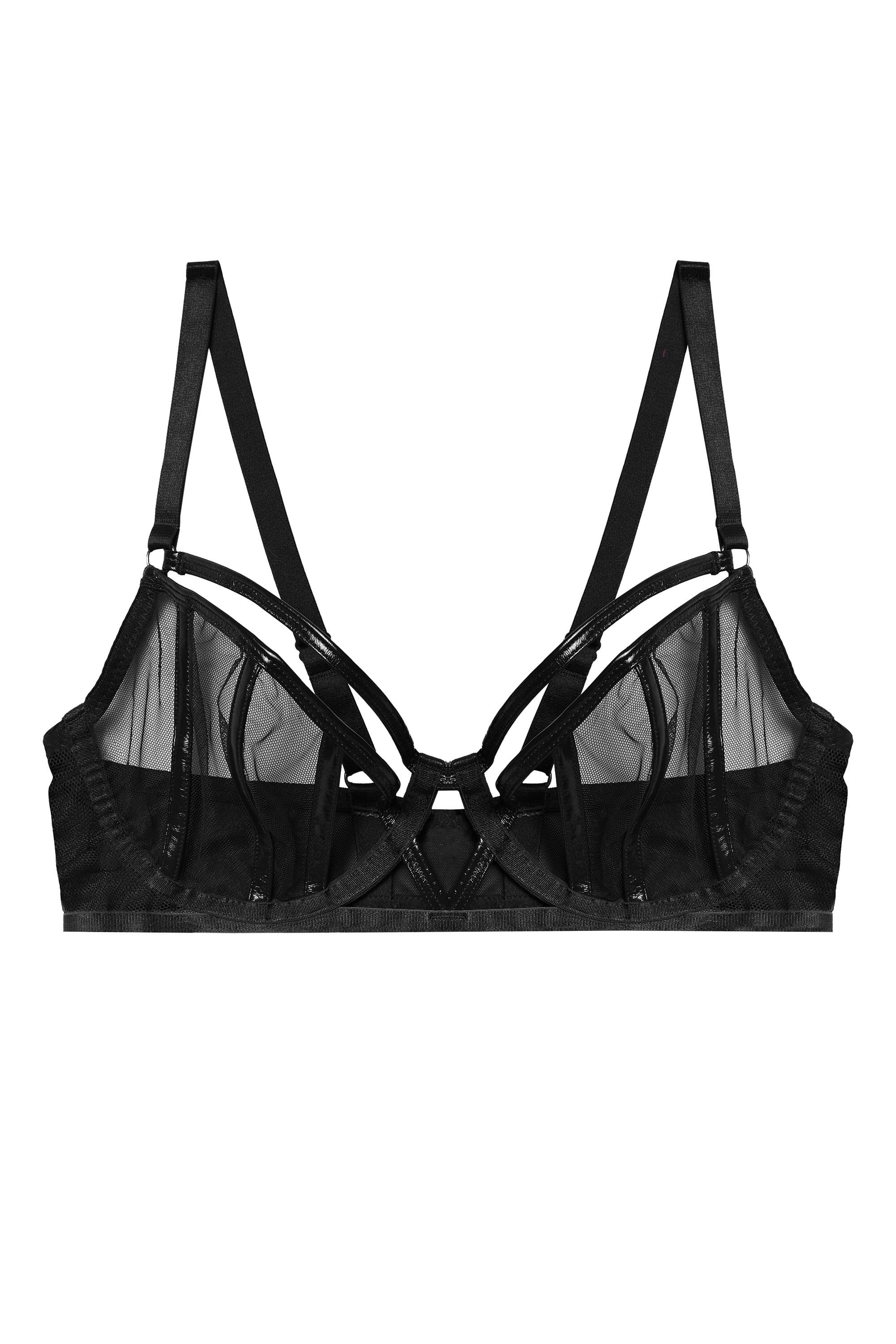 Kelly Black PVC Panelled Bra - Image 10