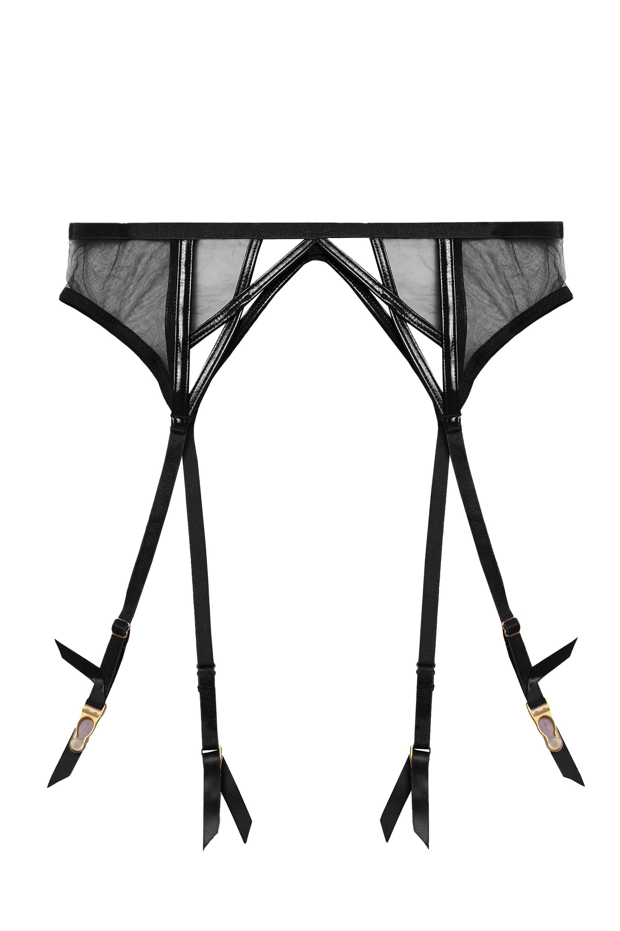 Kelly Black PVC Cut Out Suspender - Image 9