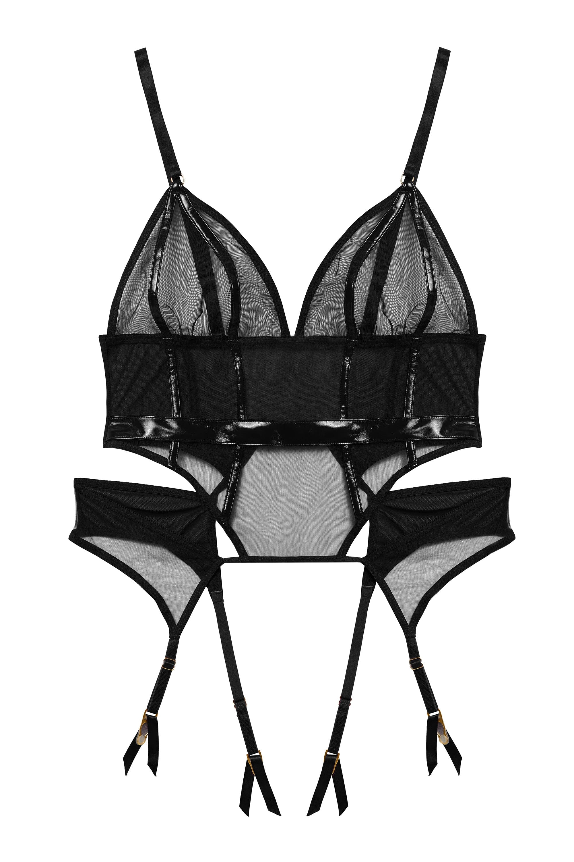Hustler Kelly Black PVC Soft Cup Basque - Image 2