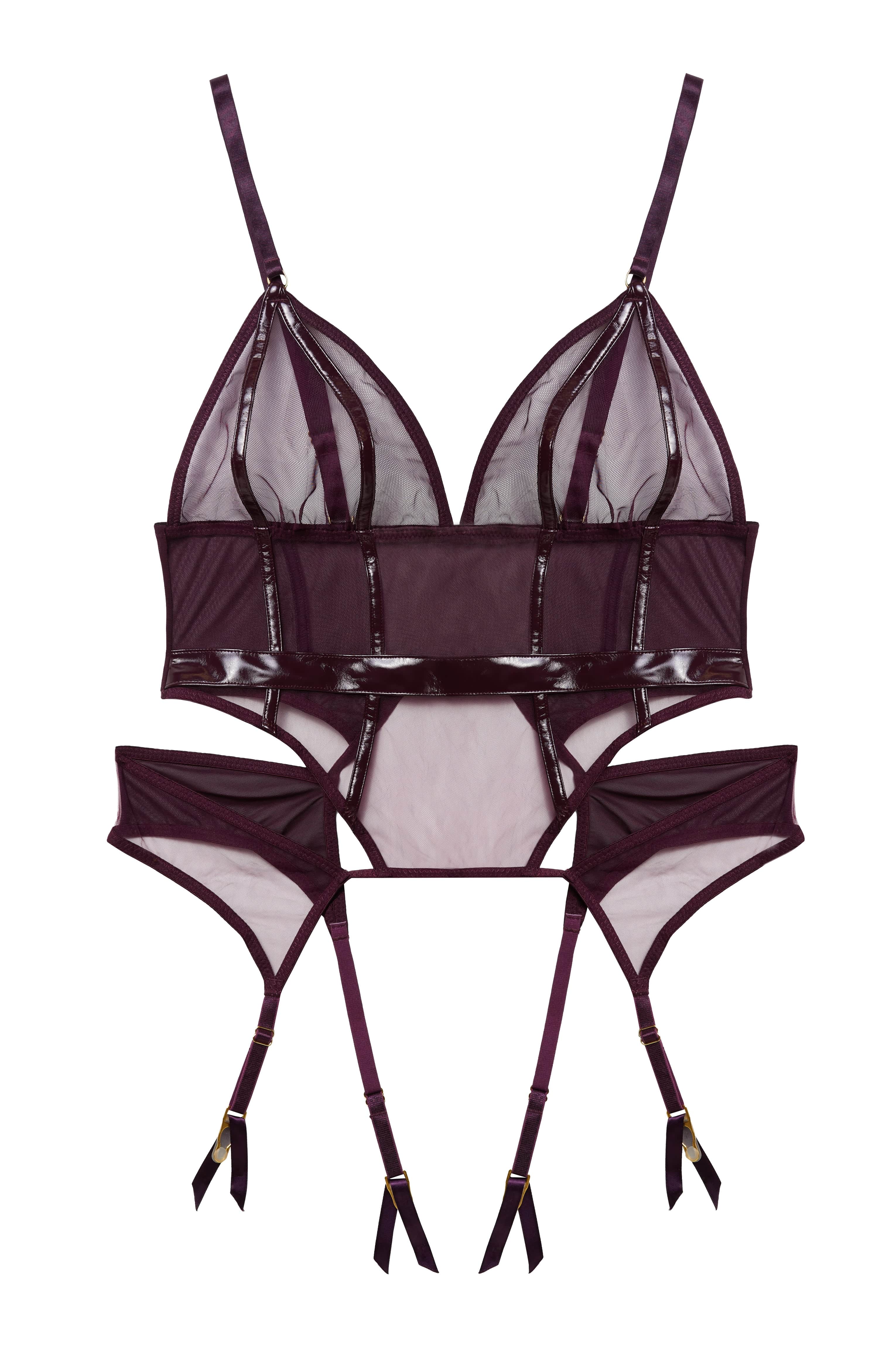 Hustler Kelly Wine PVC Soft Cup Basque - Image 5