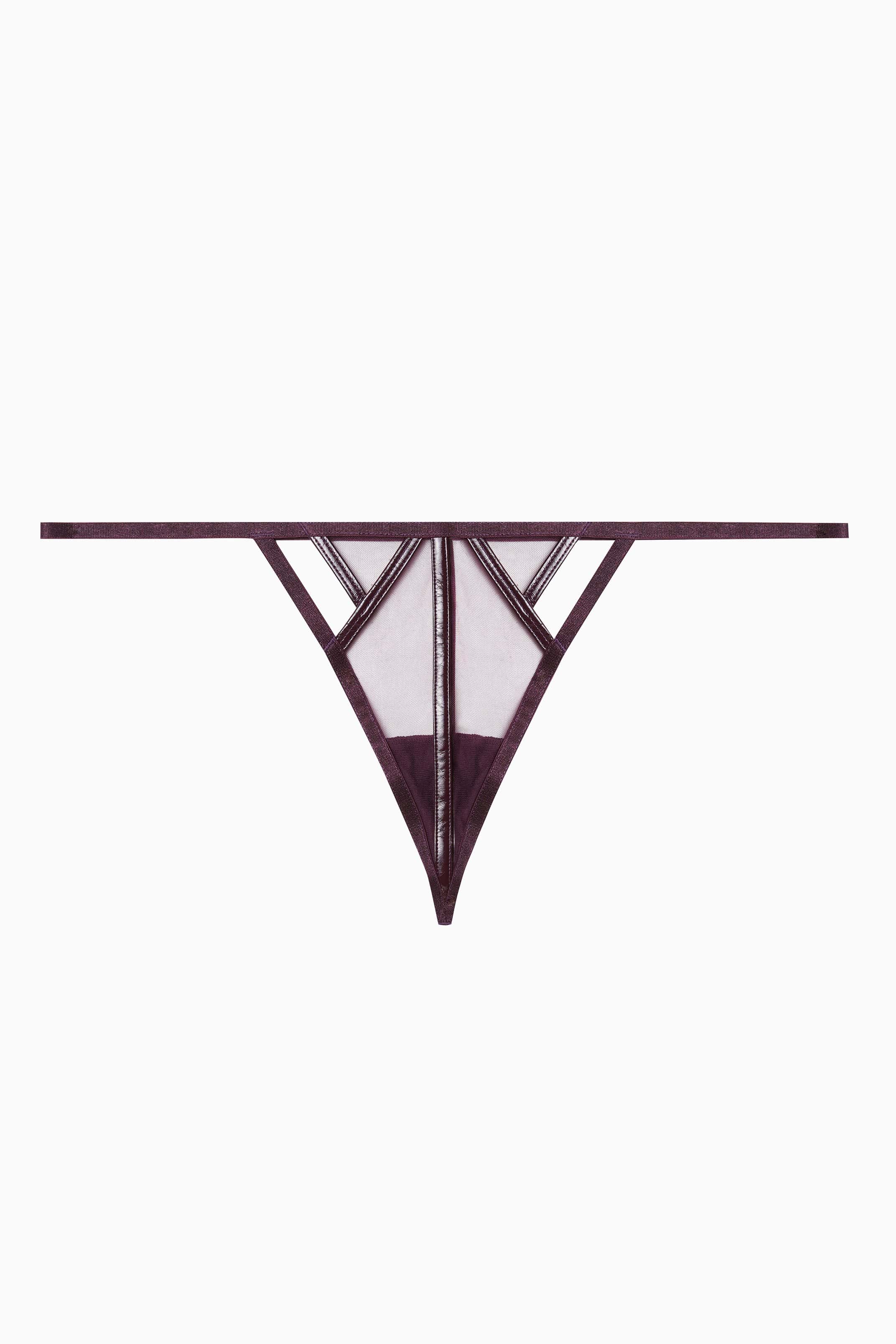 Kelly Wine PVC Cut Out Thong - Image 5
