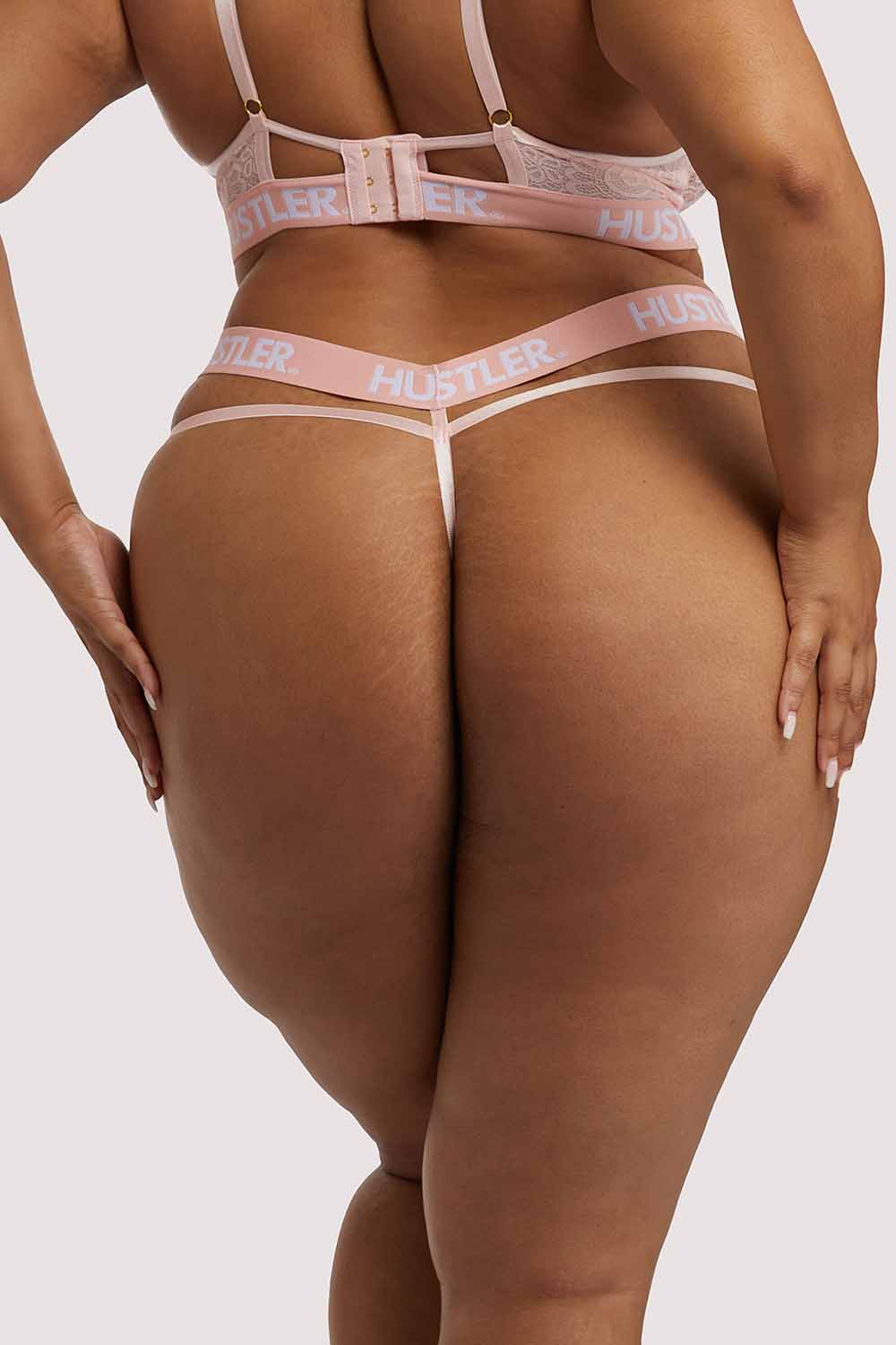 Branded Lace Baby Pink Thong - Image 7