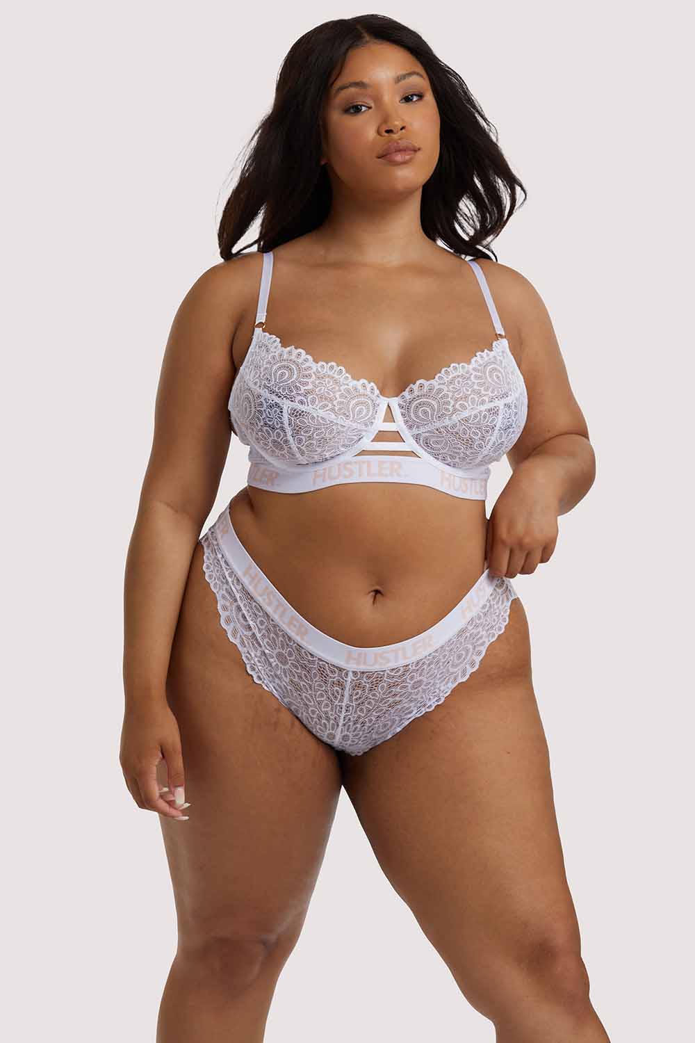Branded Lace White Brief - Image 9