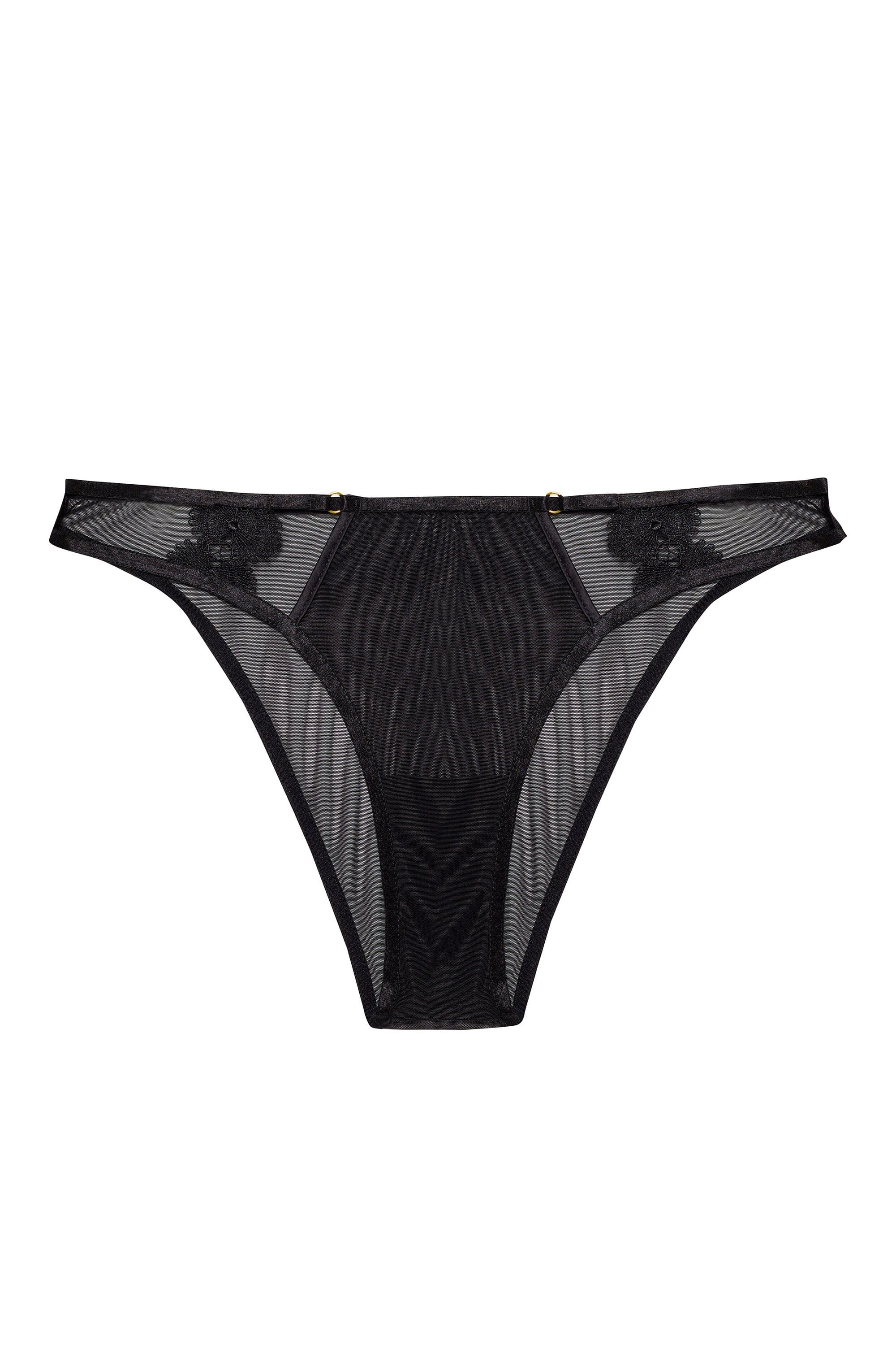 Esther Black Lace Applique Brief - Image 6