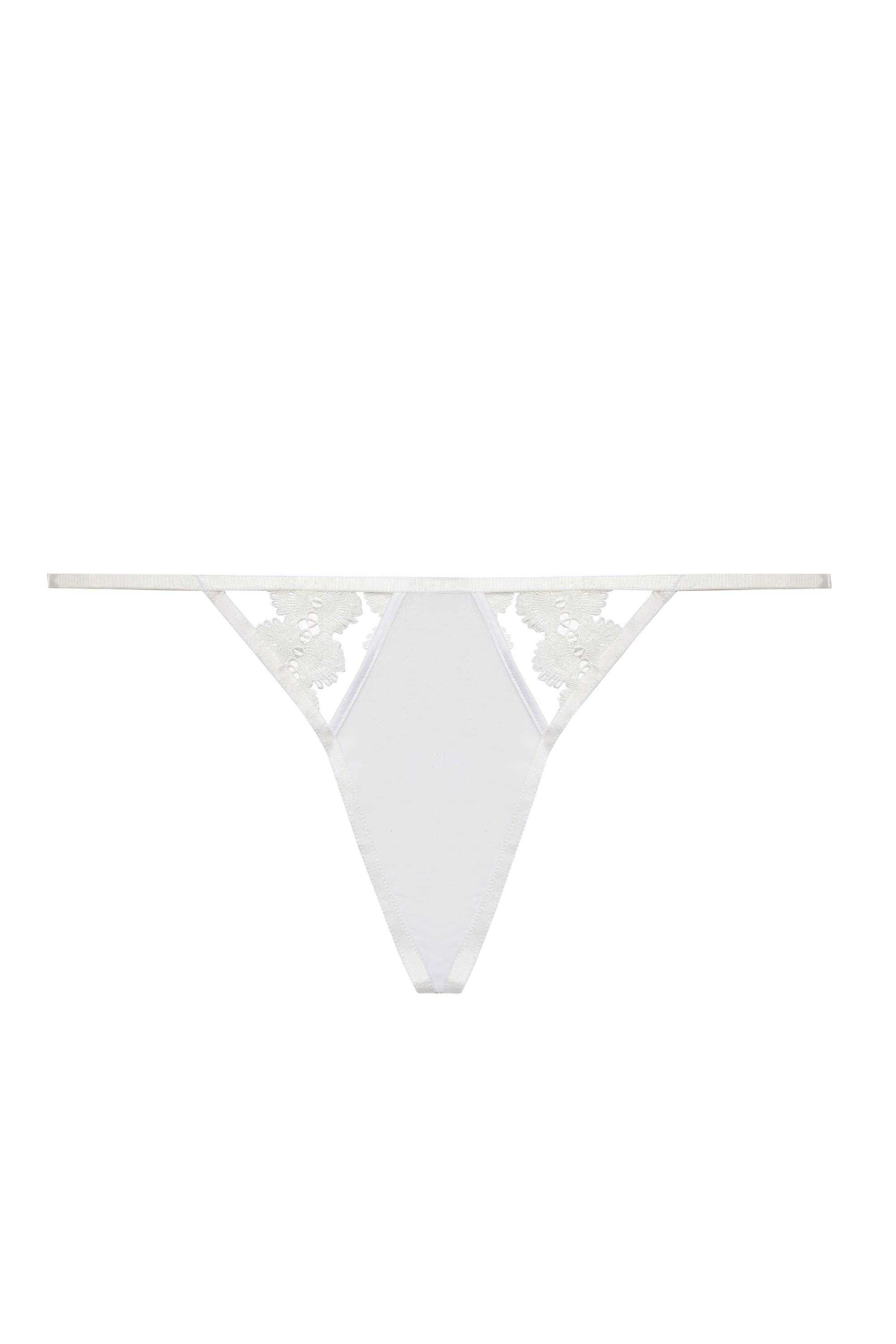 Esther White Lace Applique Thong - Image 5