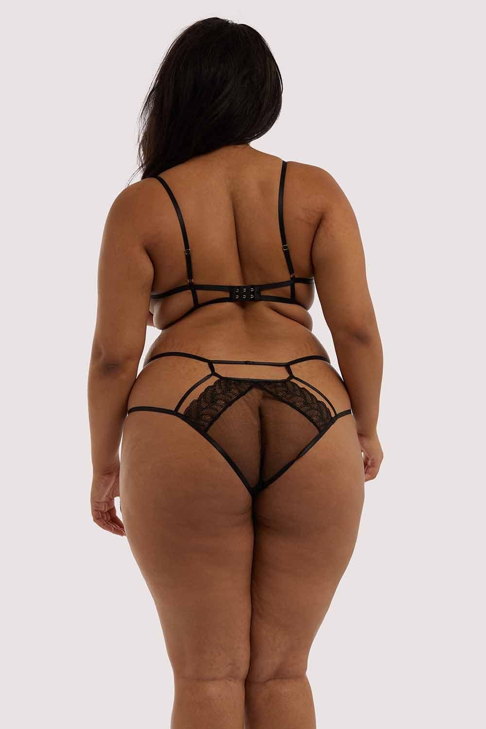 Tilly Black Caged Embroidery Bra - Image 6
