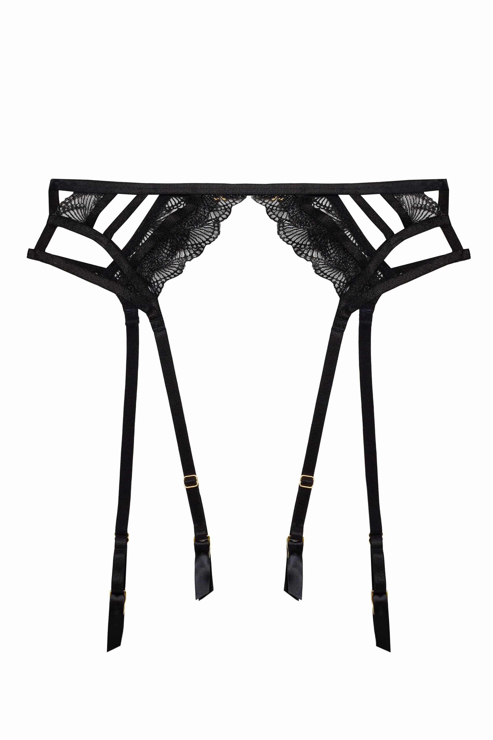 Tilly Black Caged Embroidery Suspender - Image 6