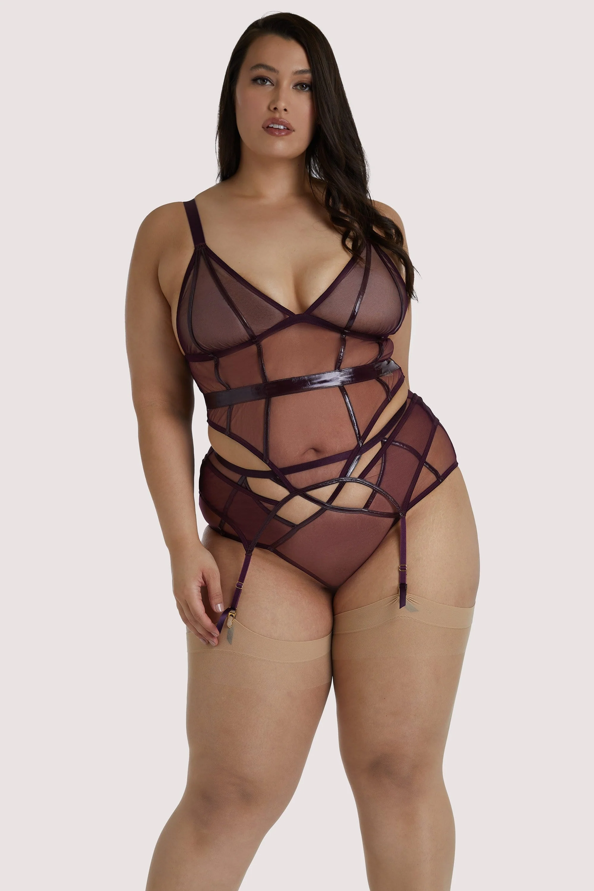 Kelly Wine PVC Soft Cup Curve Basque - Image 3