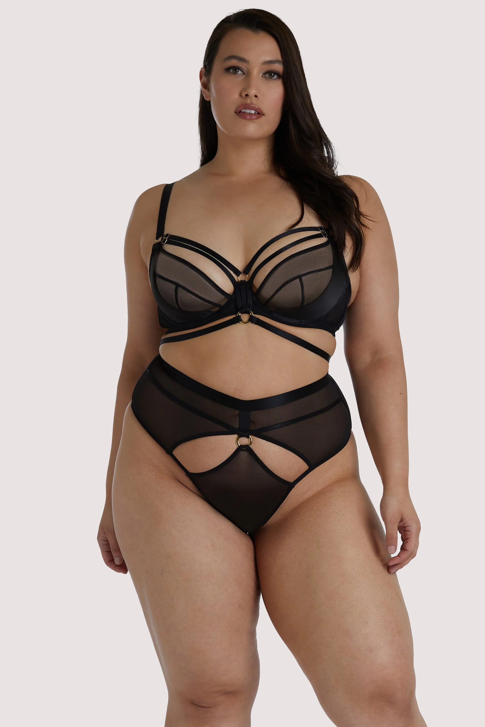Black Sierra Gold Ring Curve Thong - Image 2