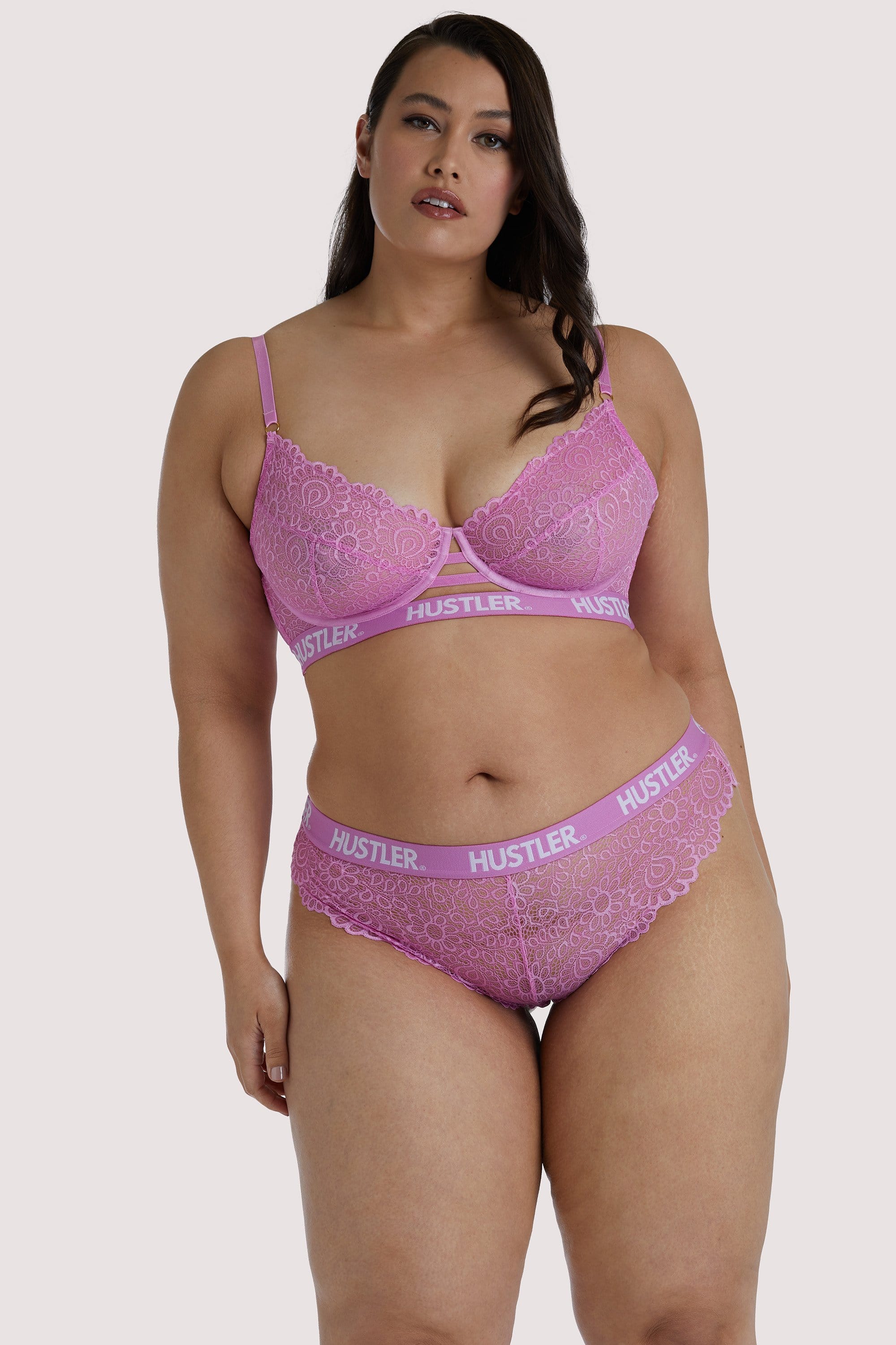 Branded Pink Curve Lace Bra - Image 4