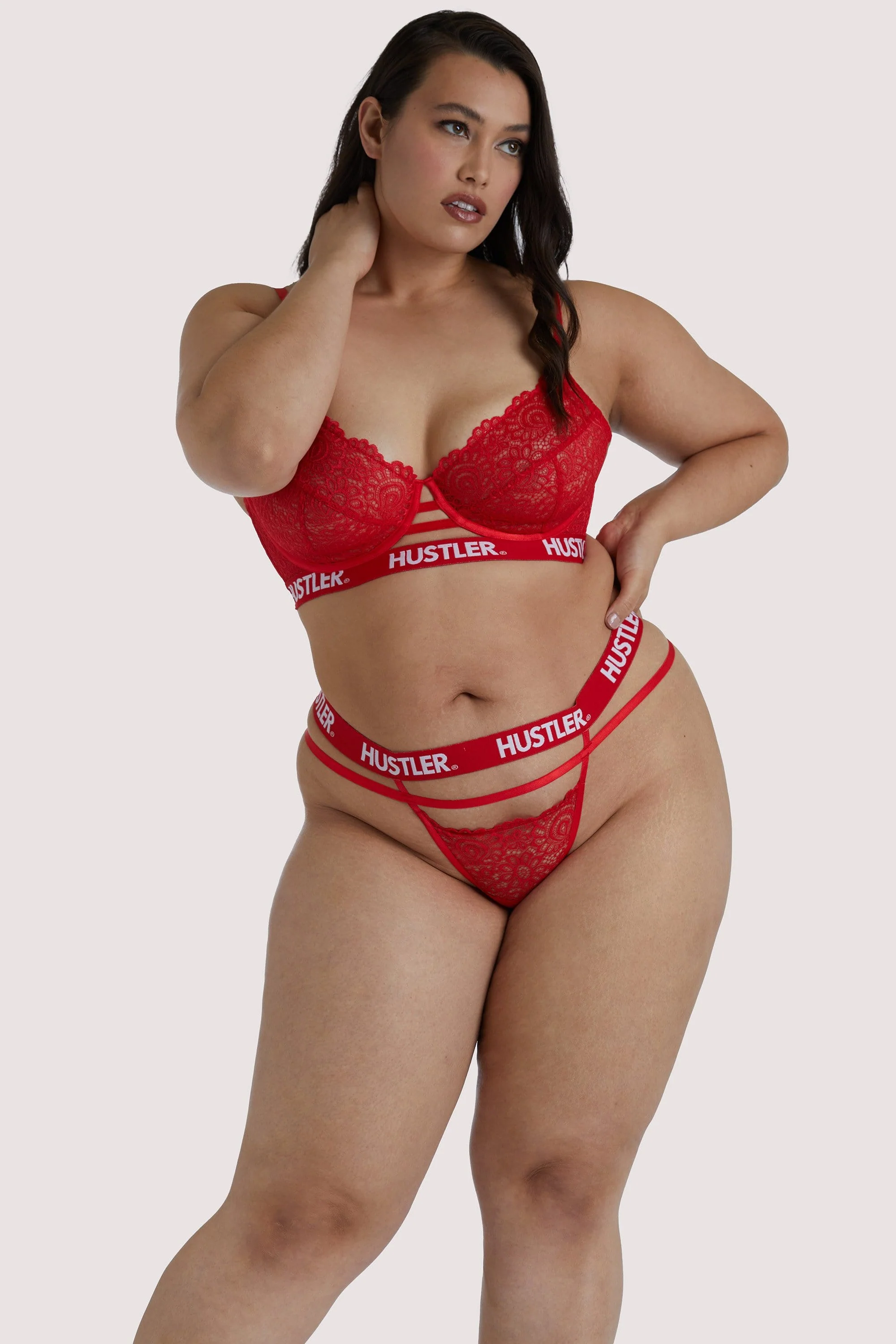 Branded Red Lace Curve Thong - Image 4