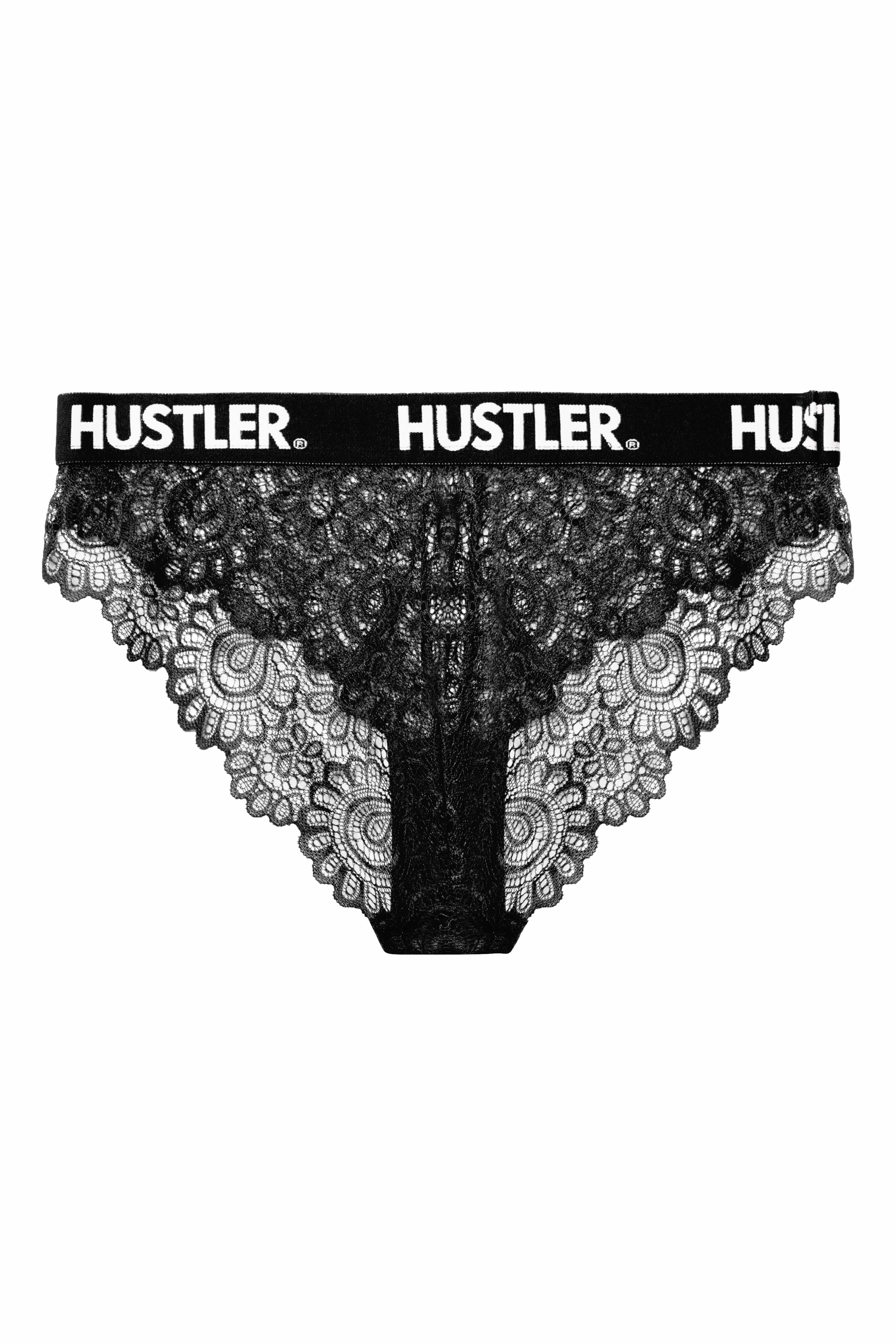 Hustler Branded Black Curve Lace Brief - Image 2