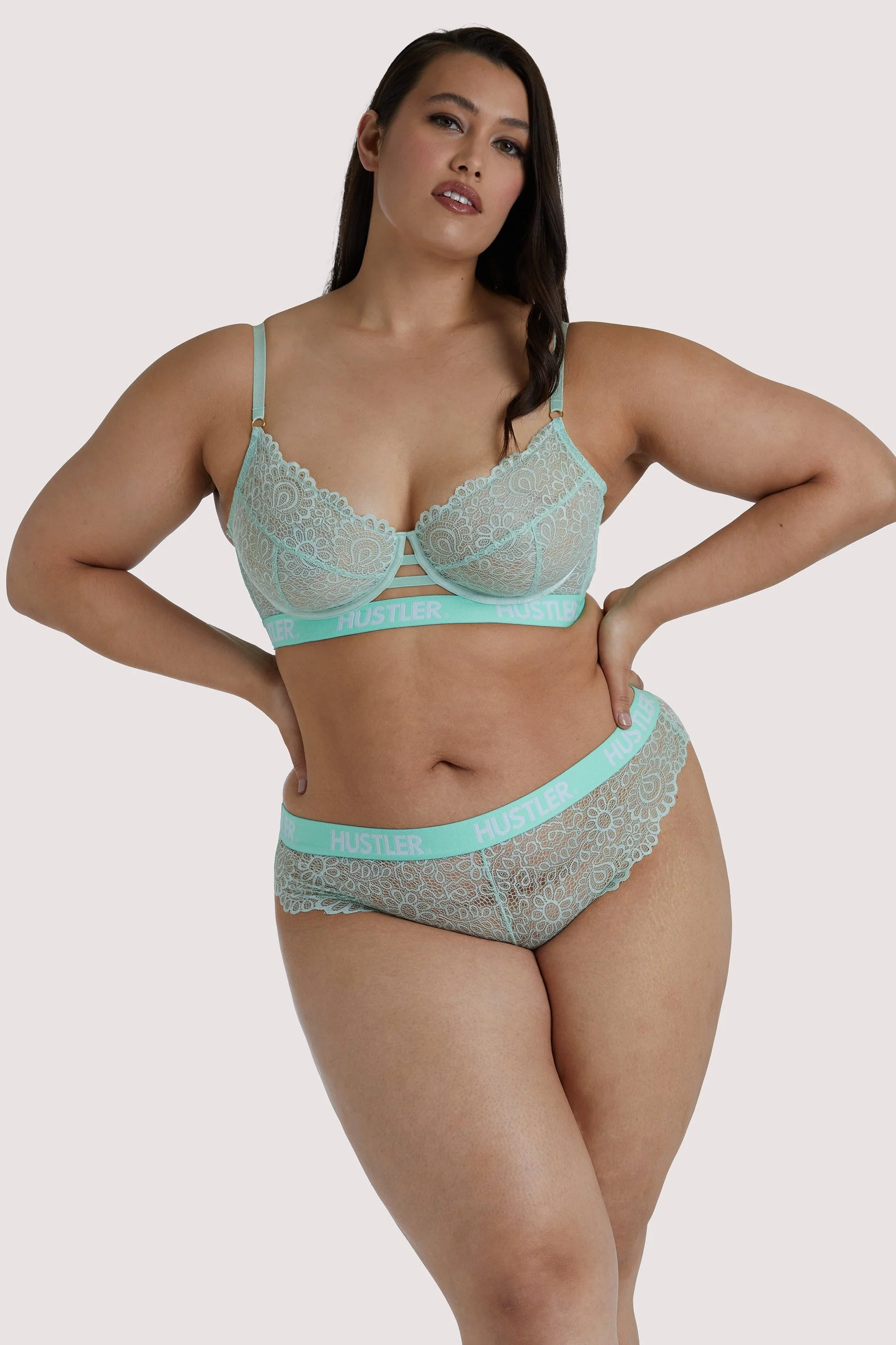 Branded Mint Curve Lace Brief - Image 5