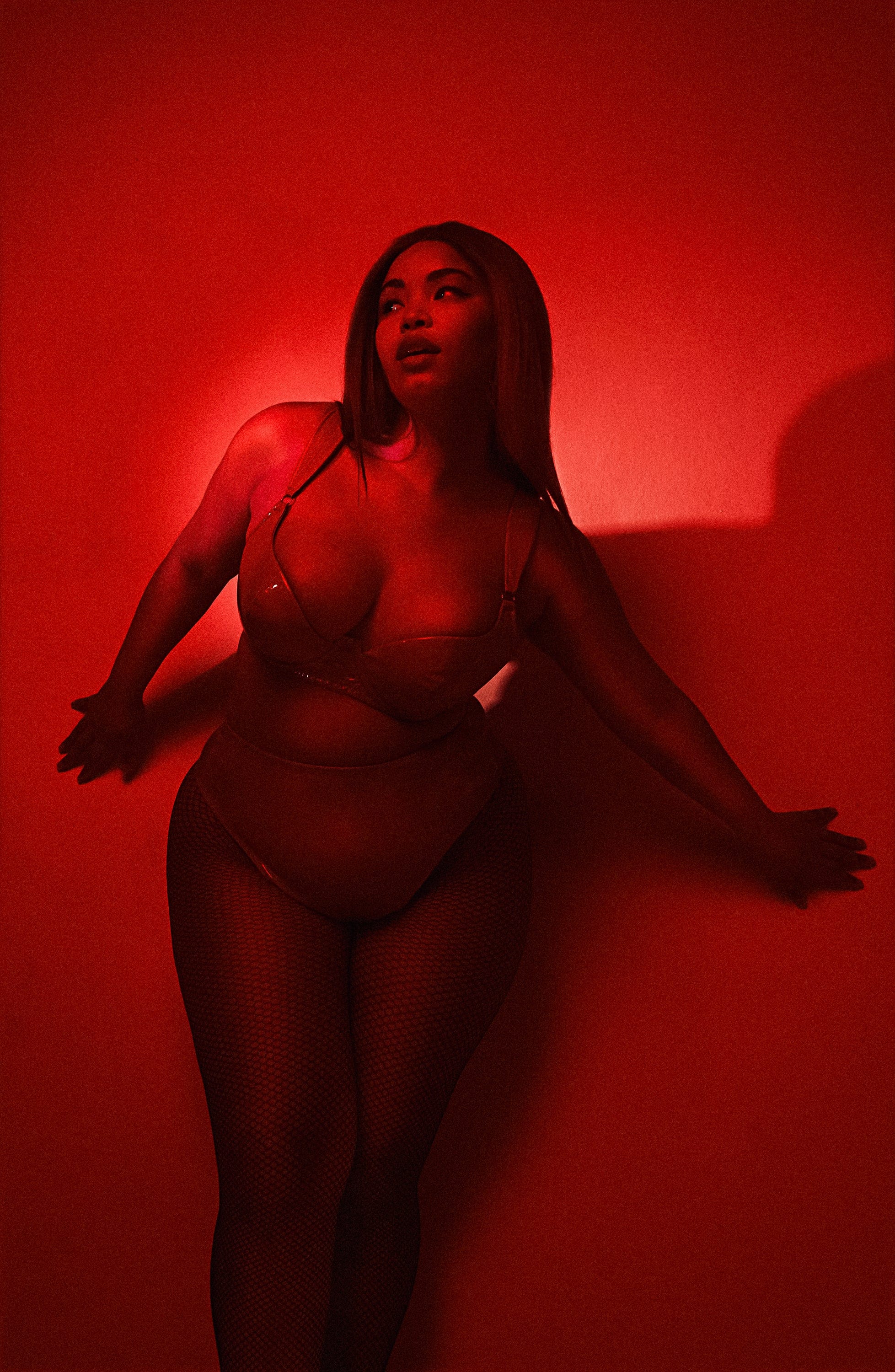 Maxine Red PVC High Waist Curve Brief - Image 4