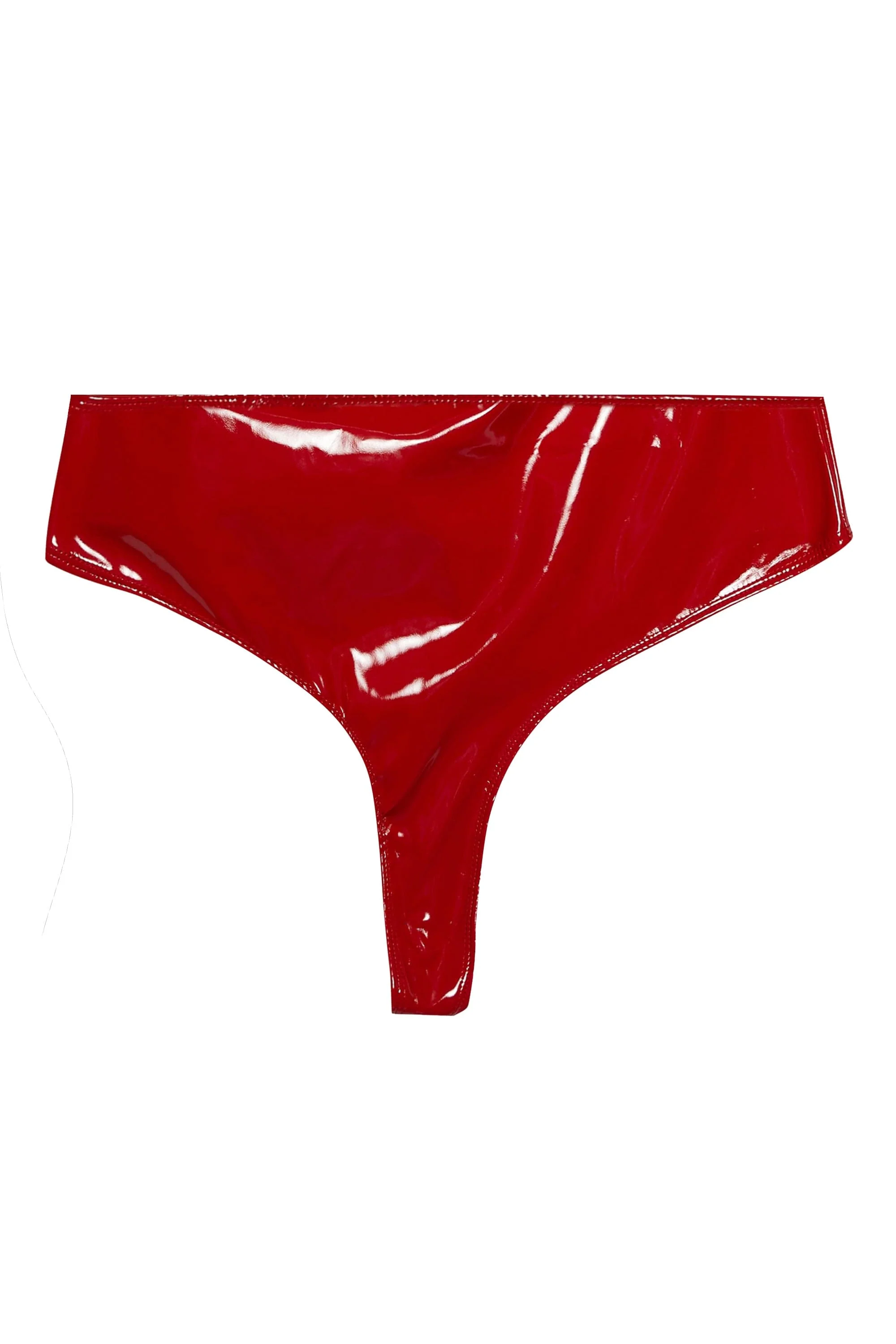 Maxine Red PVC High Waist Curve Brief - Image 5