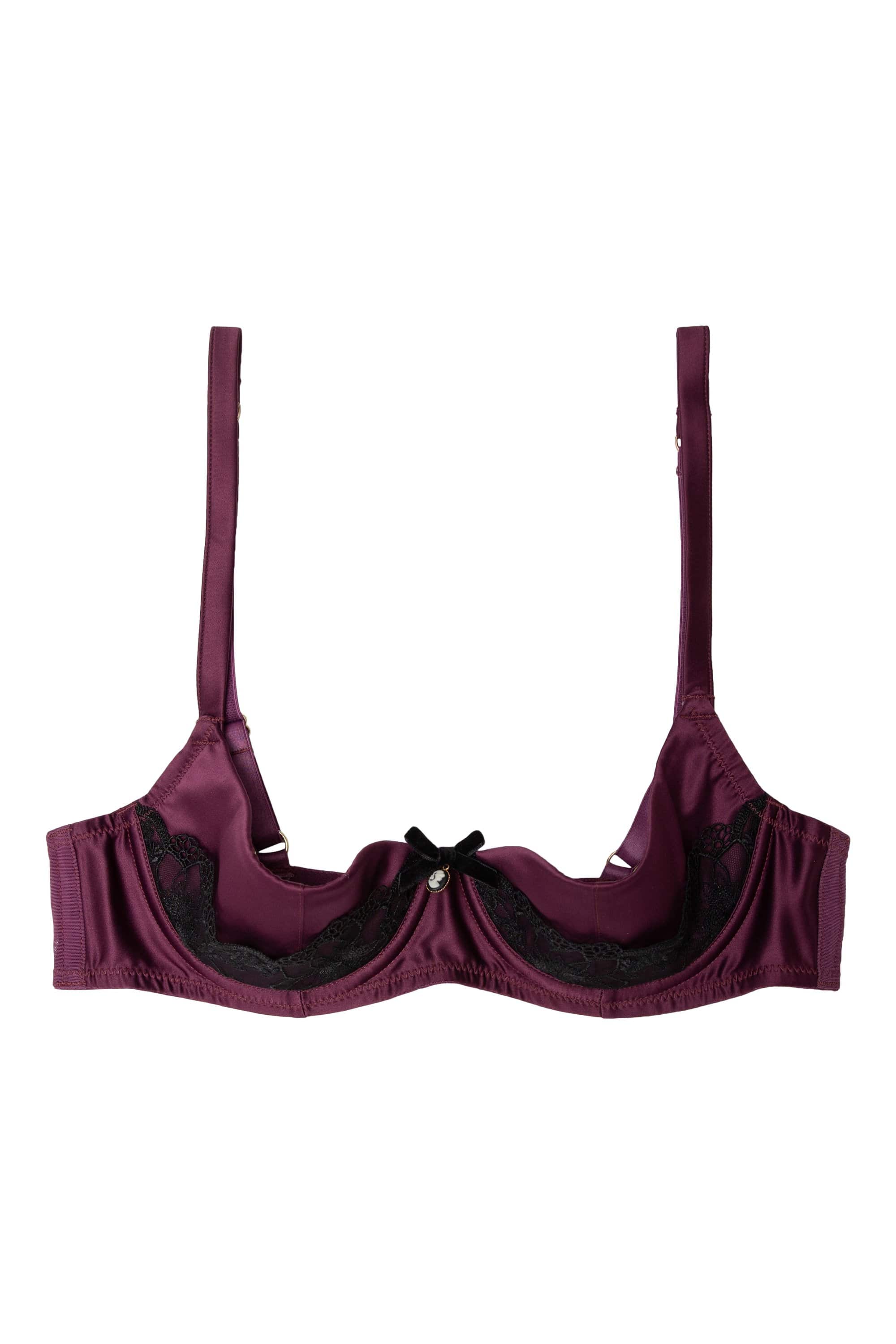 Muriel Purple Lace Quarter Cup Bra - Image 10