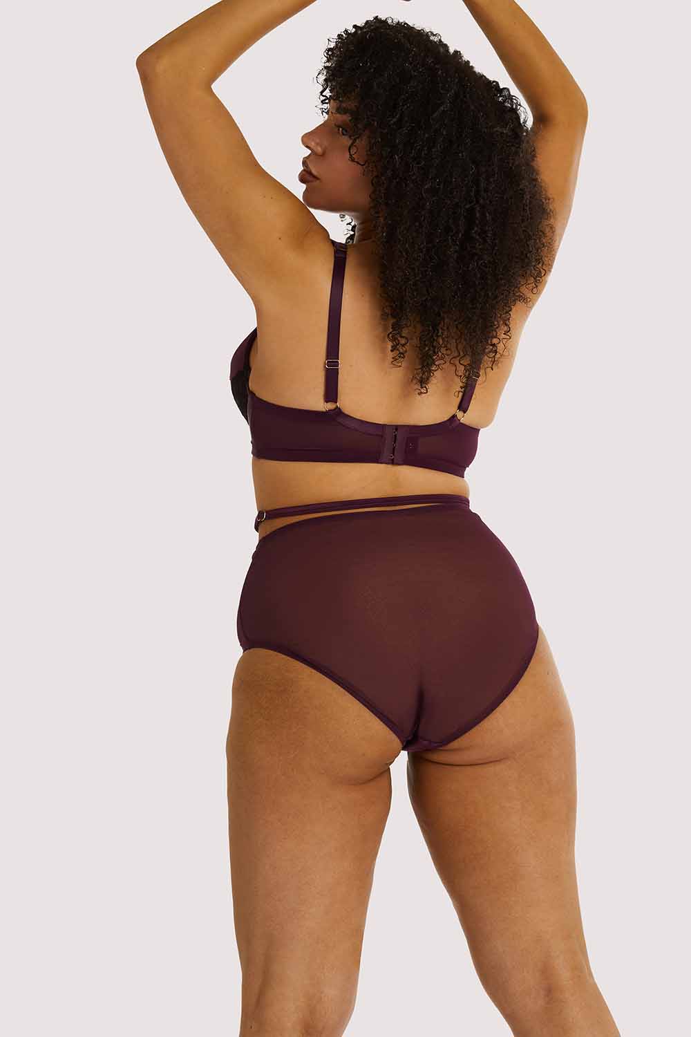 Muriel Purple Lace Quarter Cup Bra - Image 14