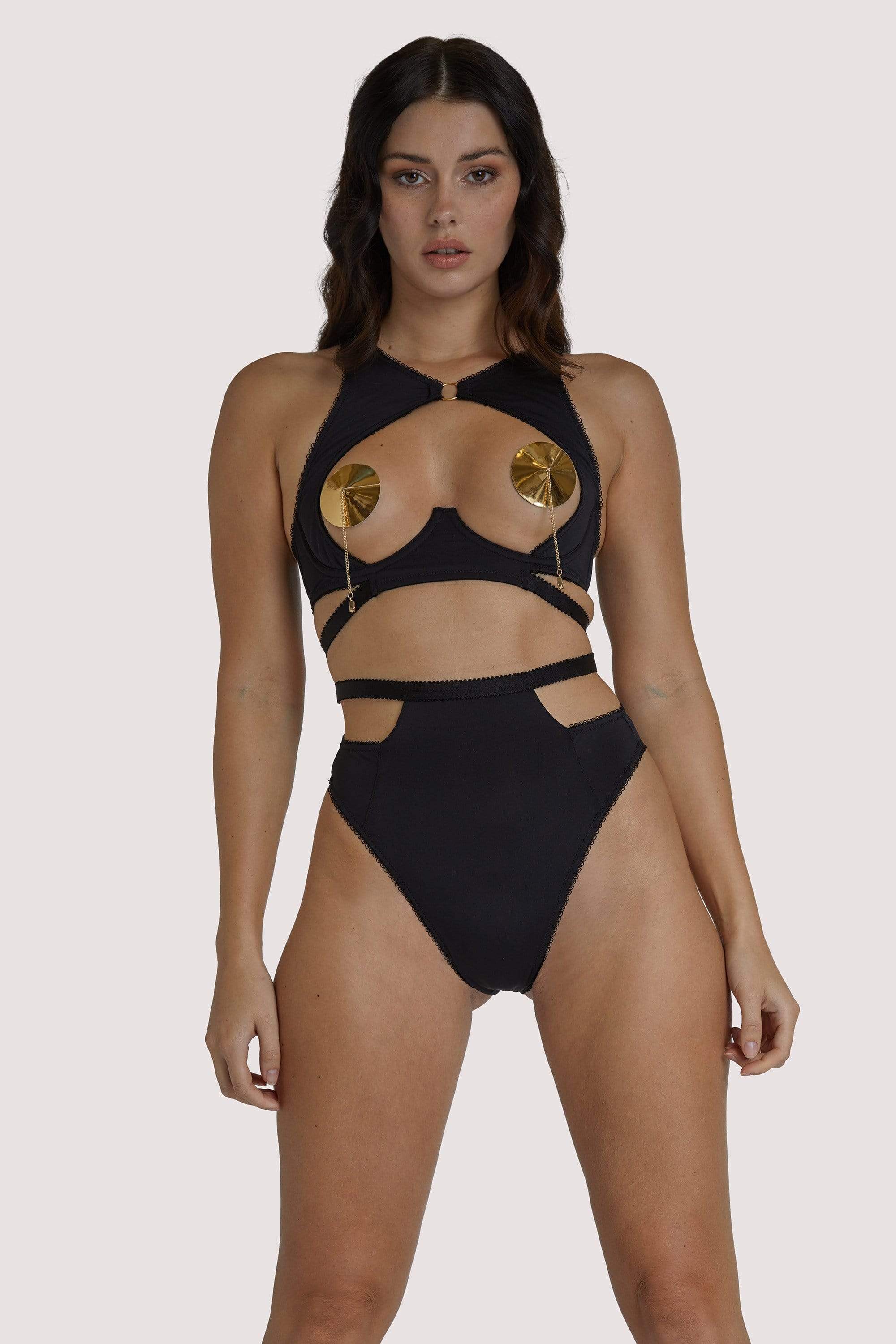 Regalia Zadie Black High Neck Keyhole Bra - Image 3