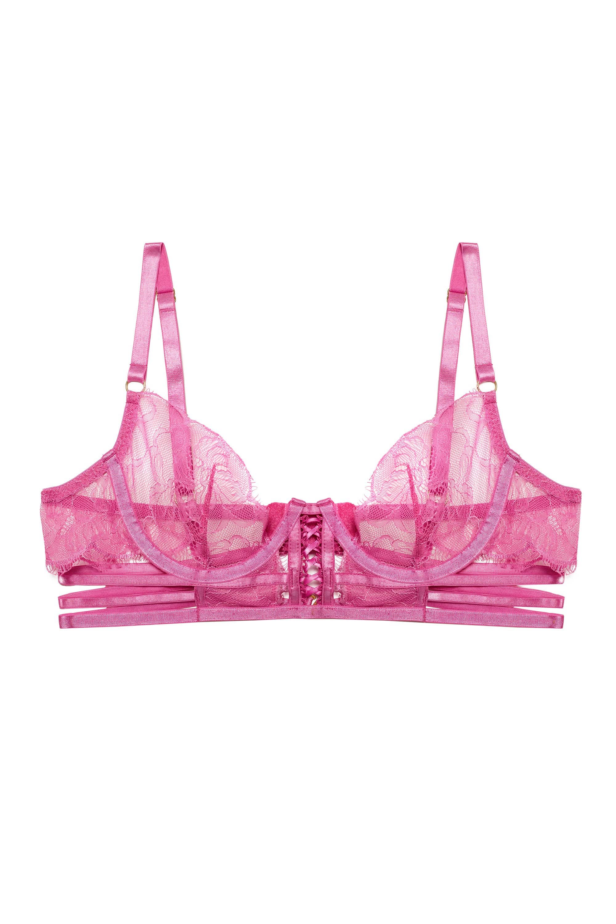 Azma Pink Lace Caged Bra - Image 6
