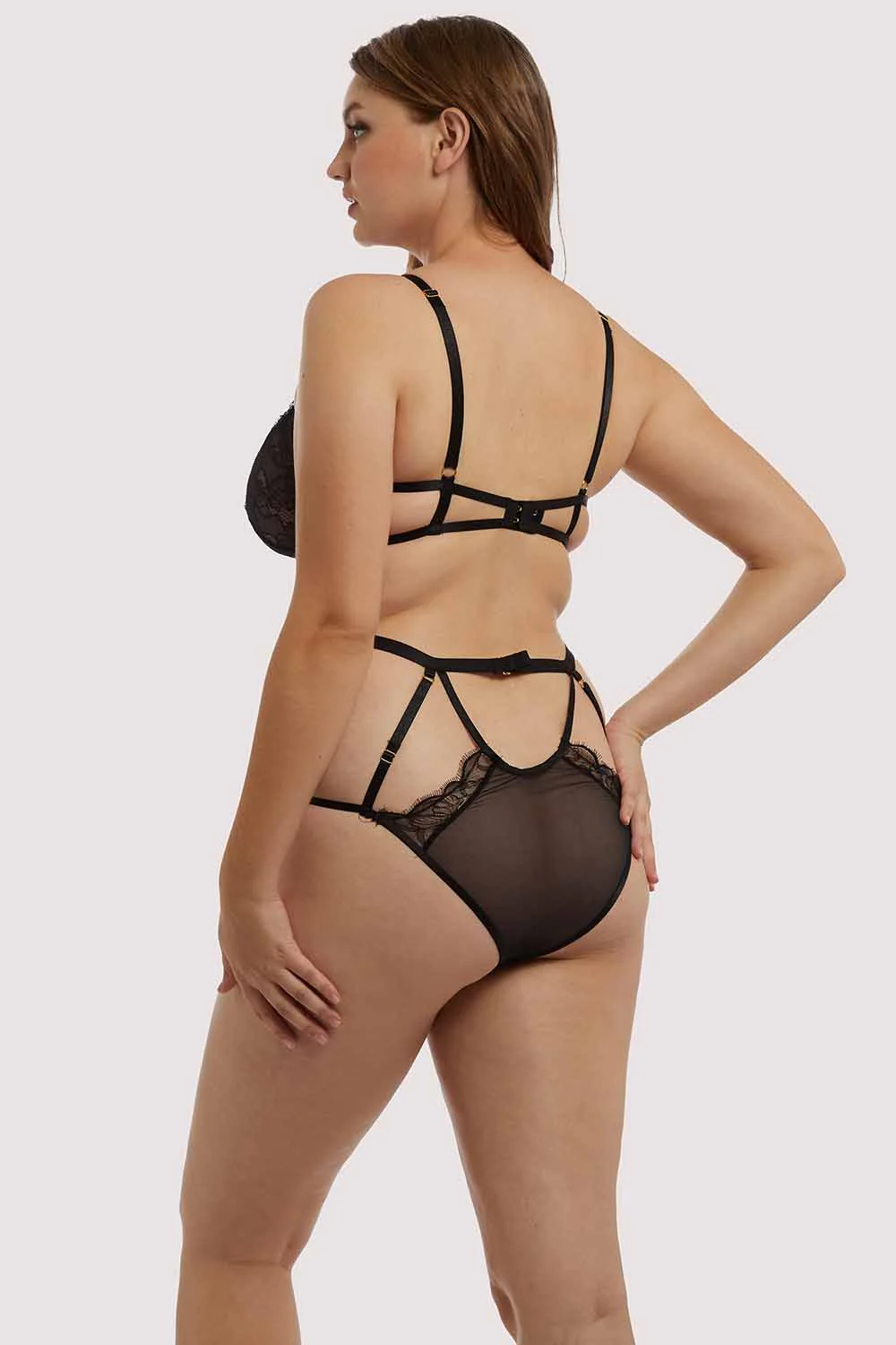 Teigan Black Lace Up Strappy Body - Image 2