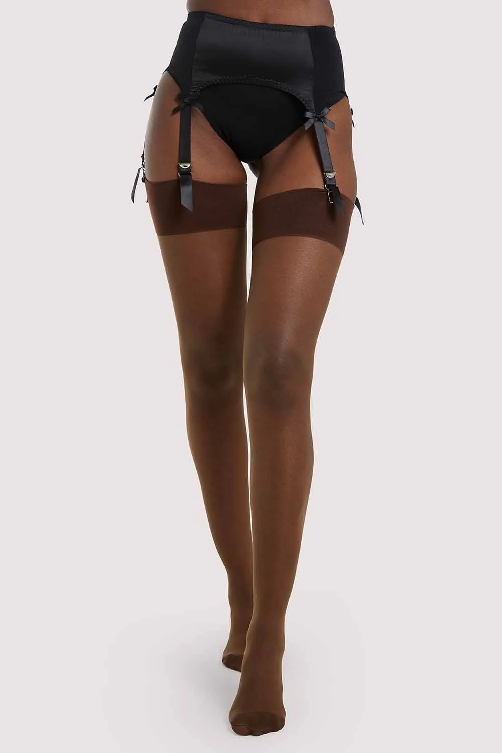 Seamed Stocking Dark Nude US 4 - 18 - Image 2