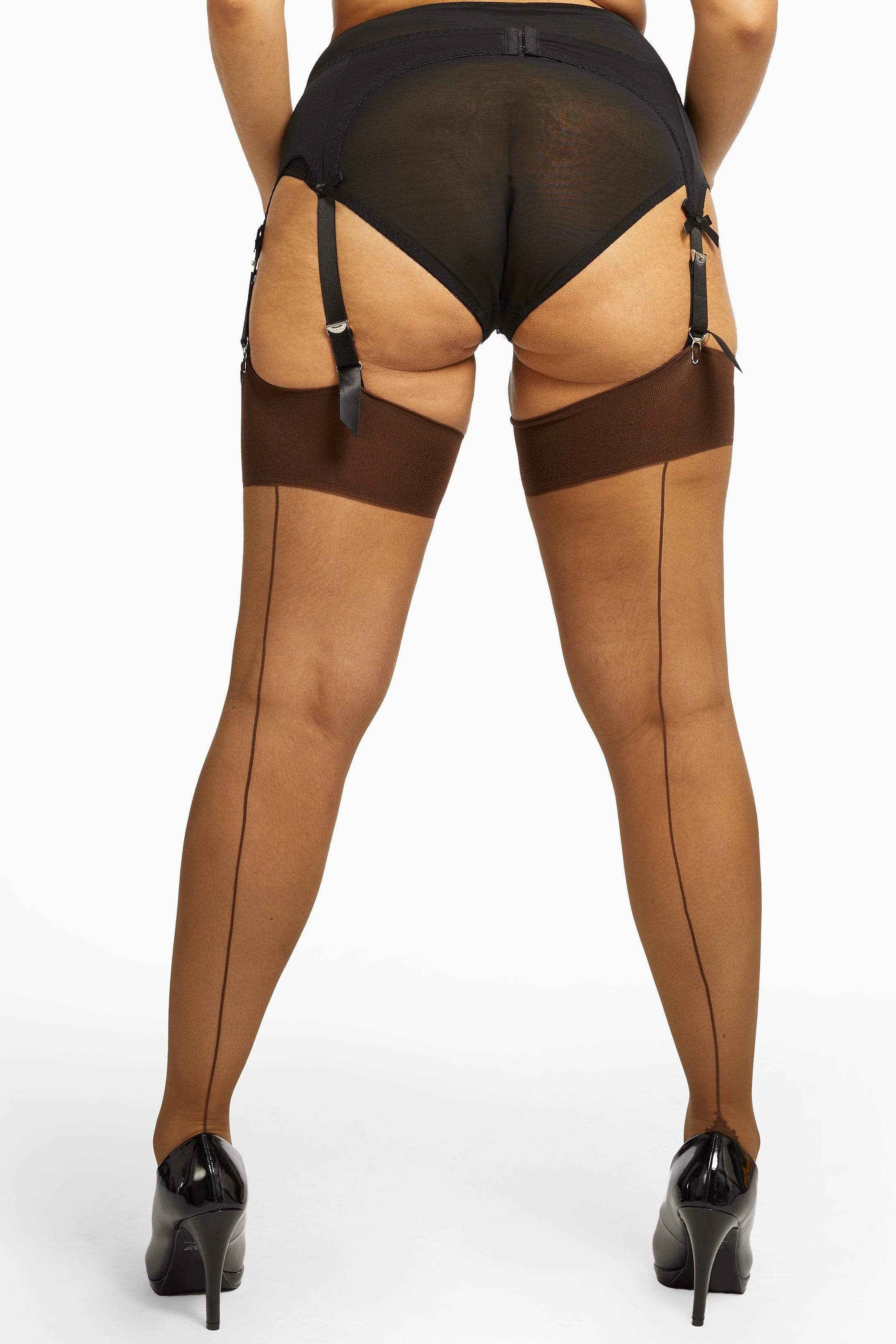 Seamed Stocking Dark Nude US 4 - 18 - Image 3