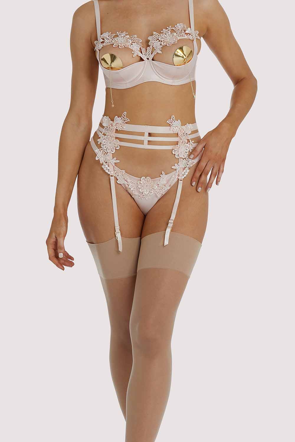 Virginia Peach Guipure Suspender - Image 2