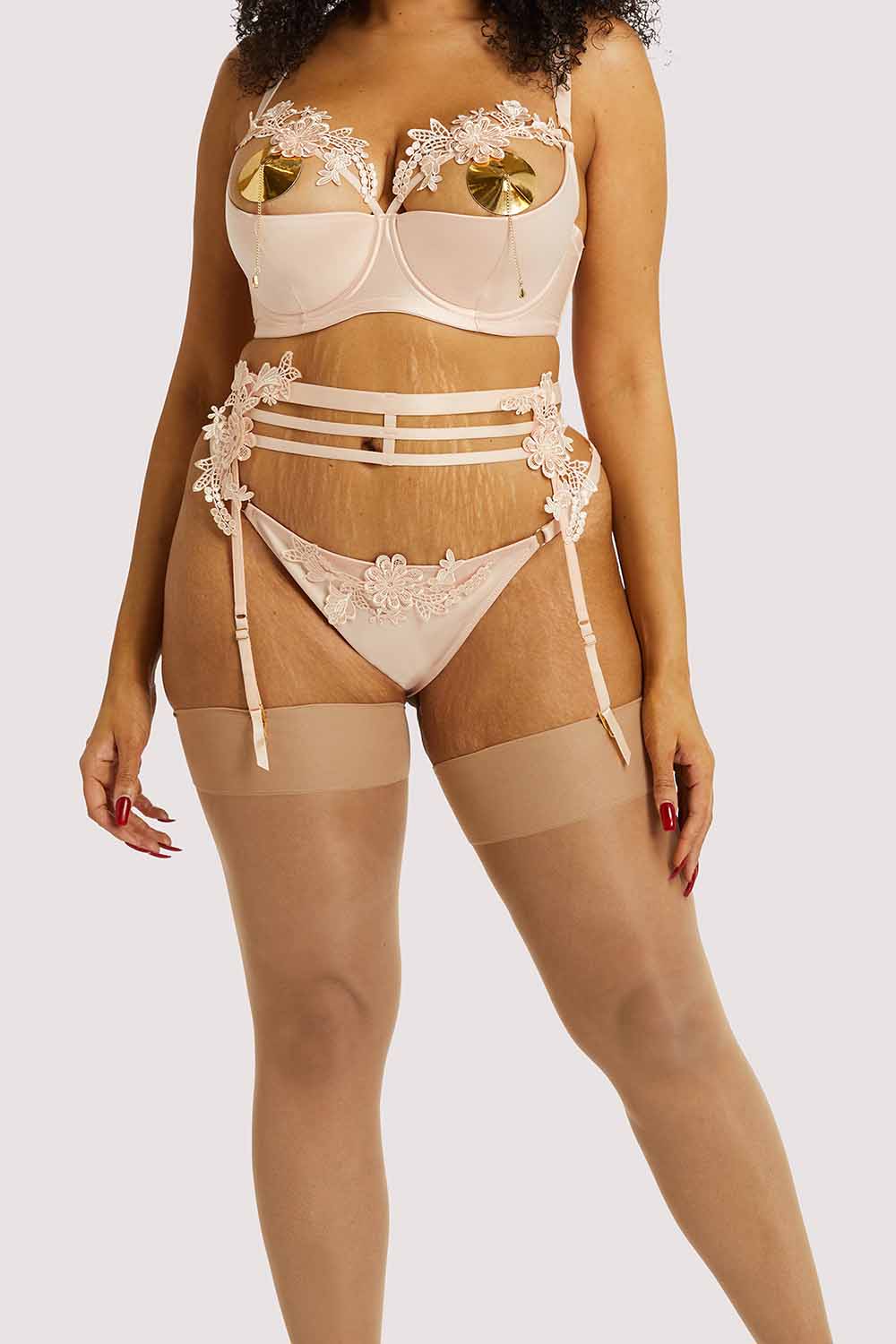 Virginia Peach Guipure Suspender - Image 6
