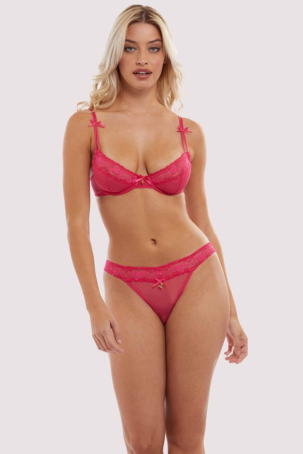 Jordan Hot Pink Cherry Plunge Bra - Image 5