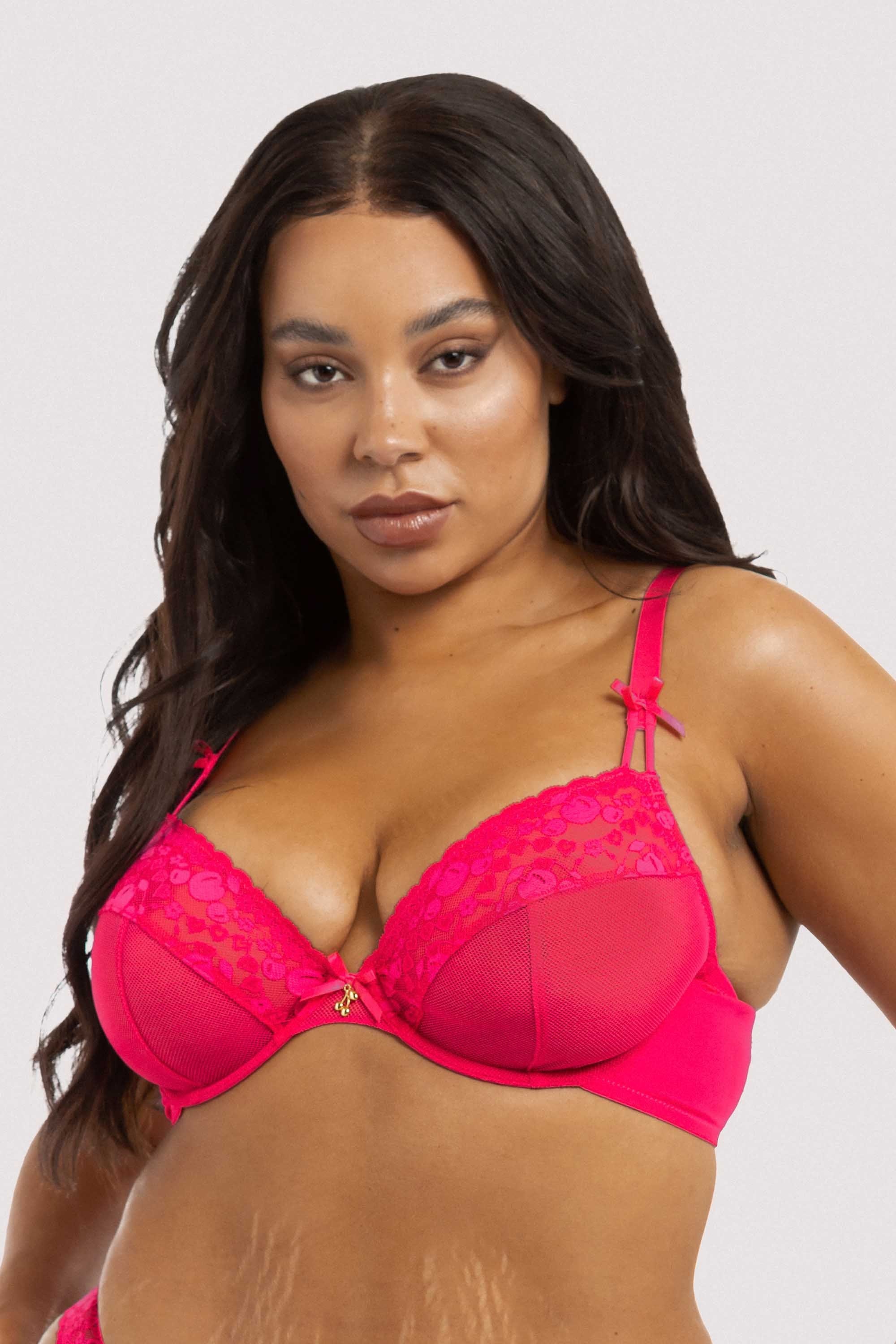 Jordan Hot Pink Cherry Plunge Bra - Image 9