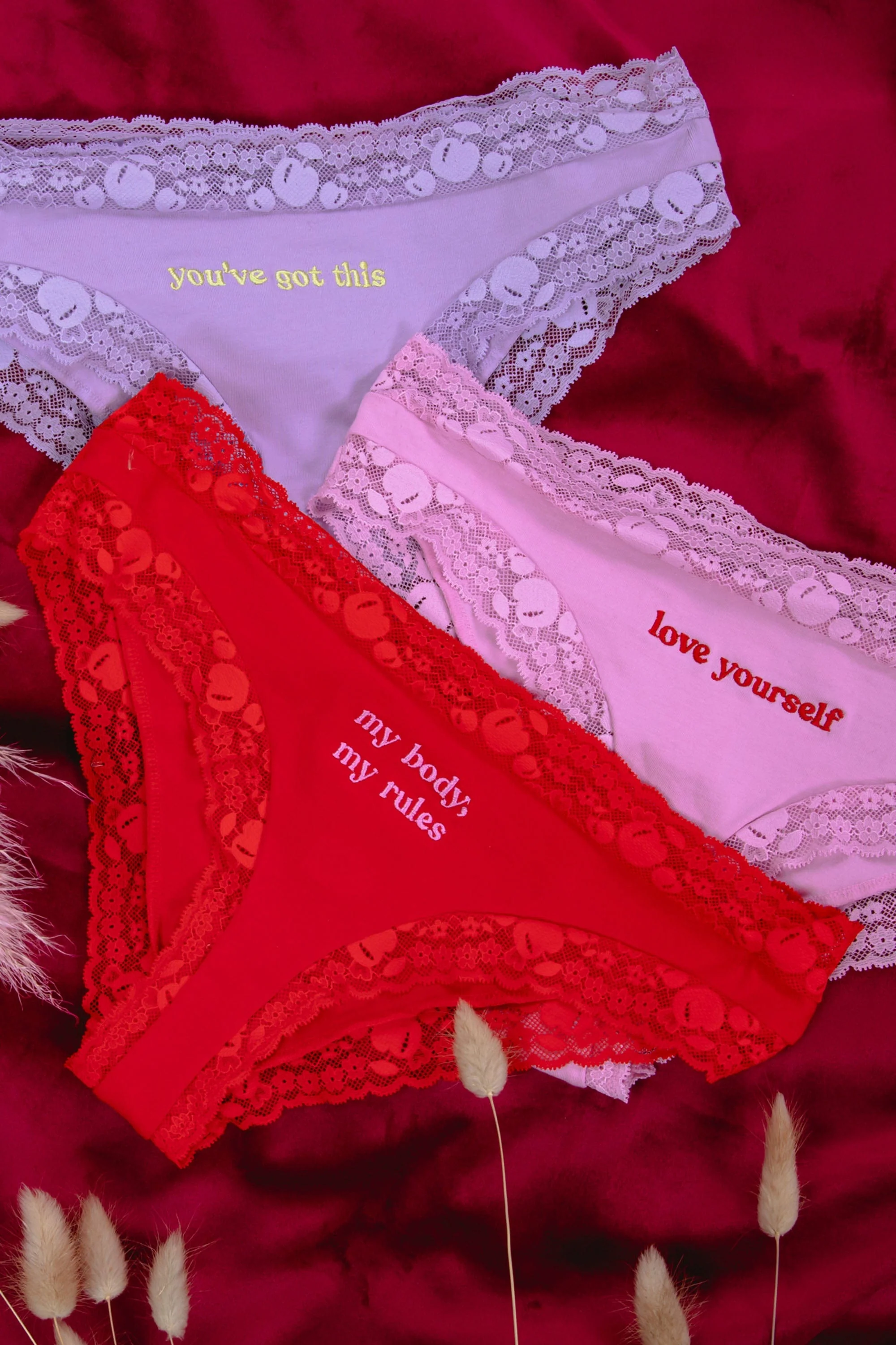 Love Yourself Pink Embroidered Brief - Image 7