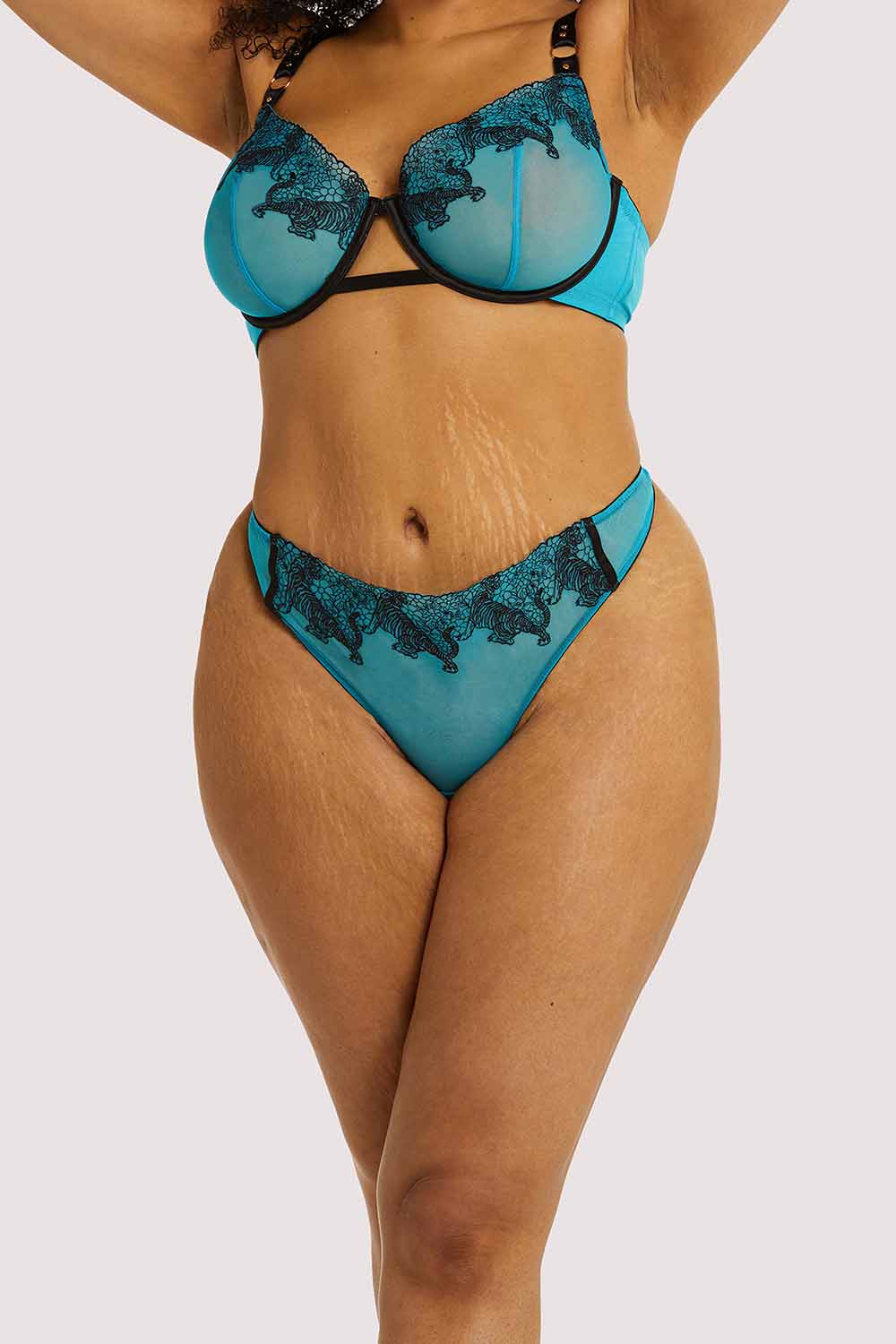 Playful Promises Tiger Blue Thong - Image 6