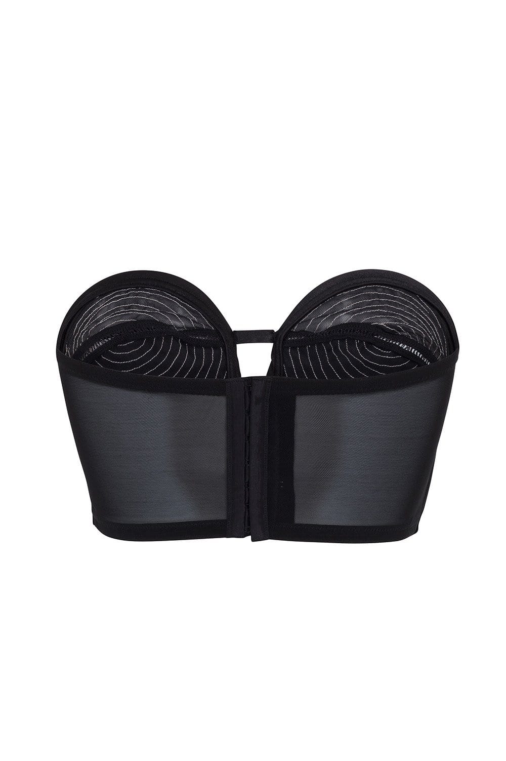 Bettie Page Longline Black/Peach Overwire Bra - Image 4