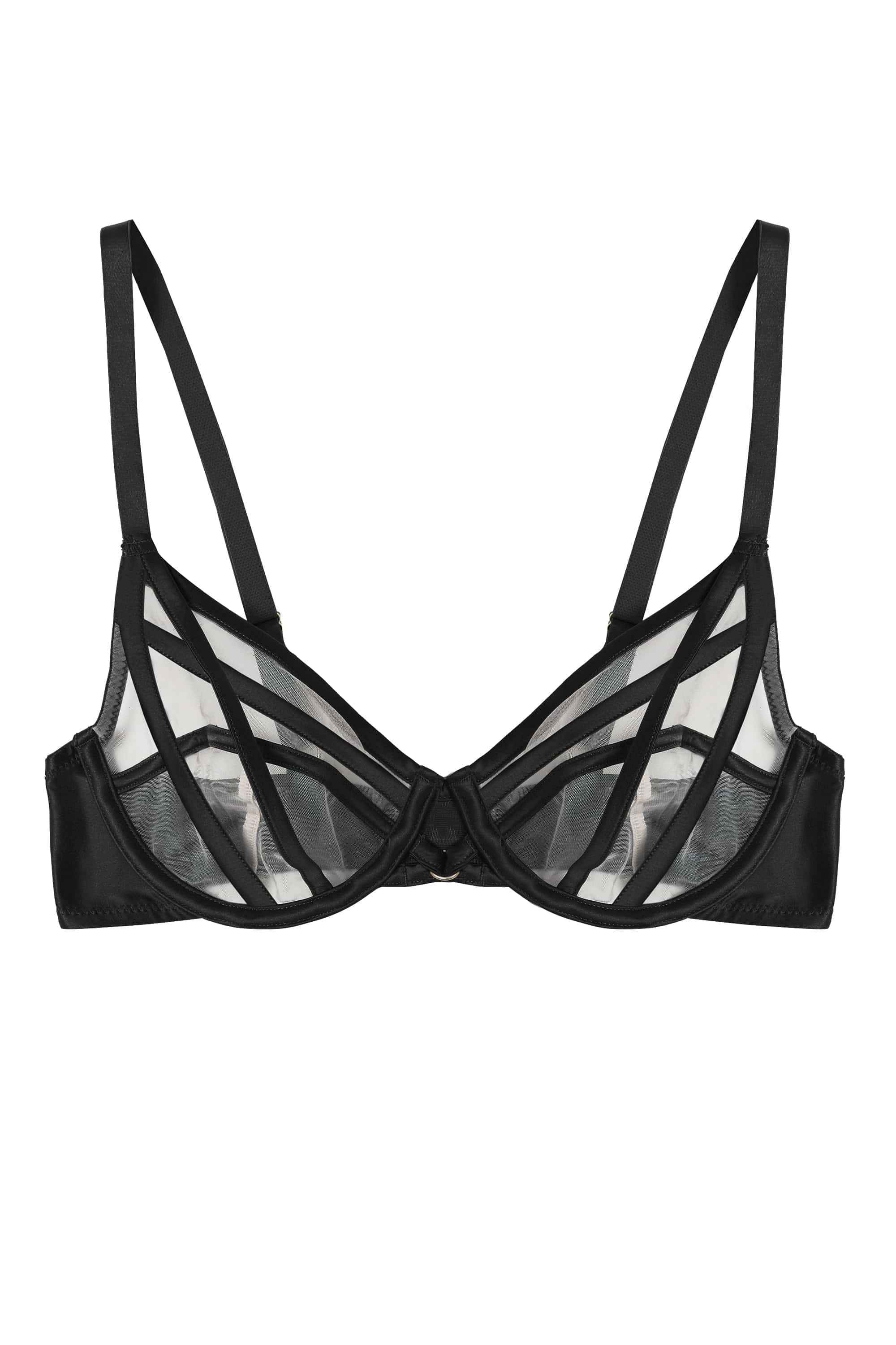 Ramona Black Mesh Plunge Bra - Image 12